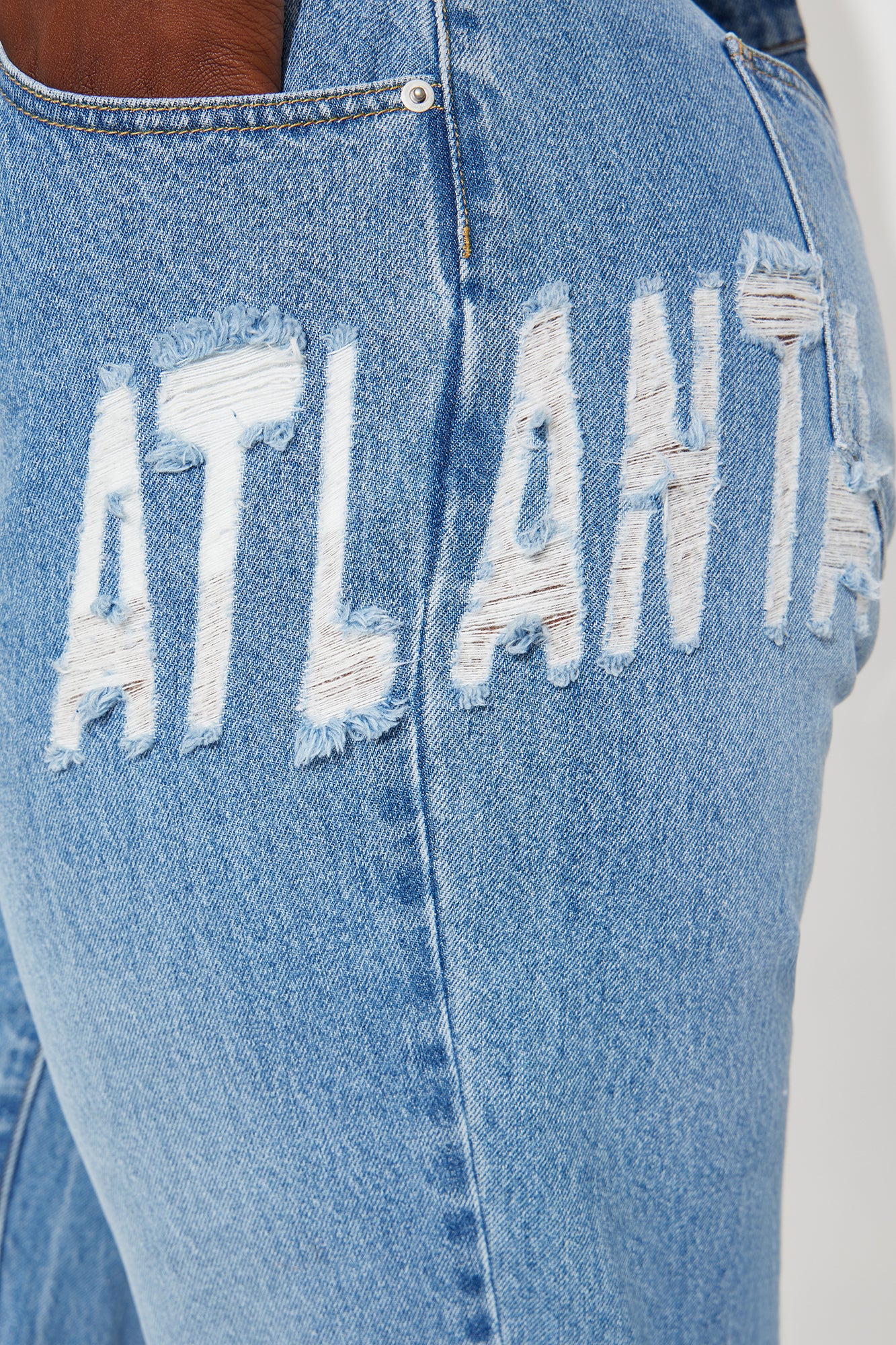Tall Hometown Honey Atlanta Ripped Baggy Jeans - Medium Wash - Image 7