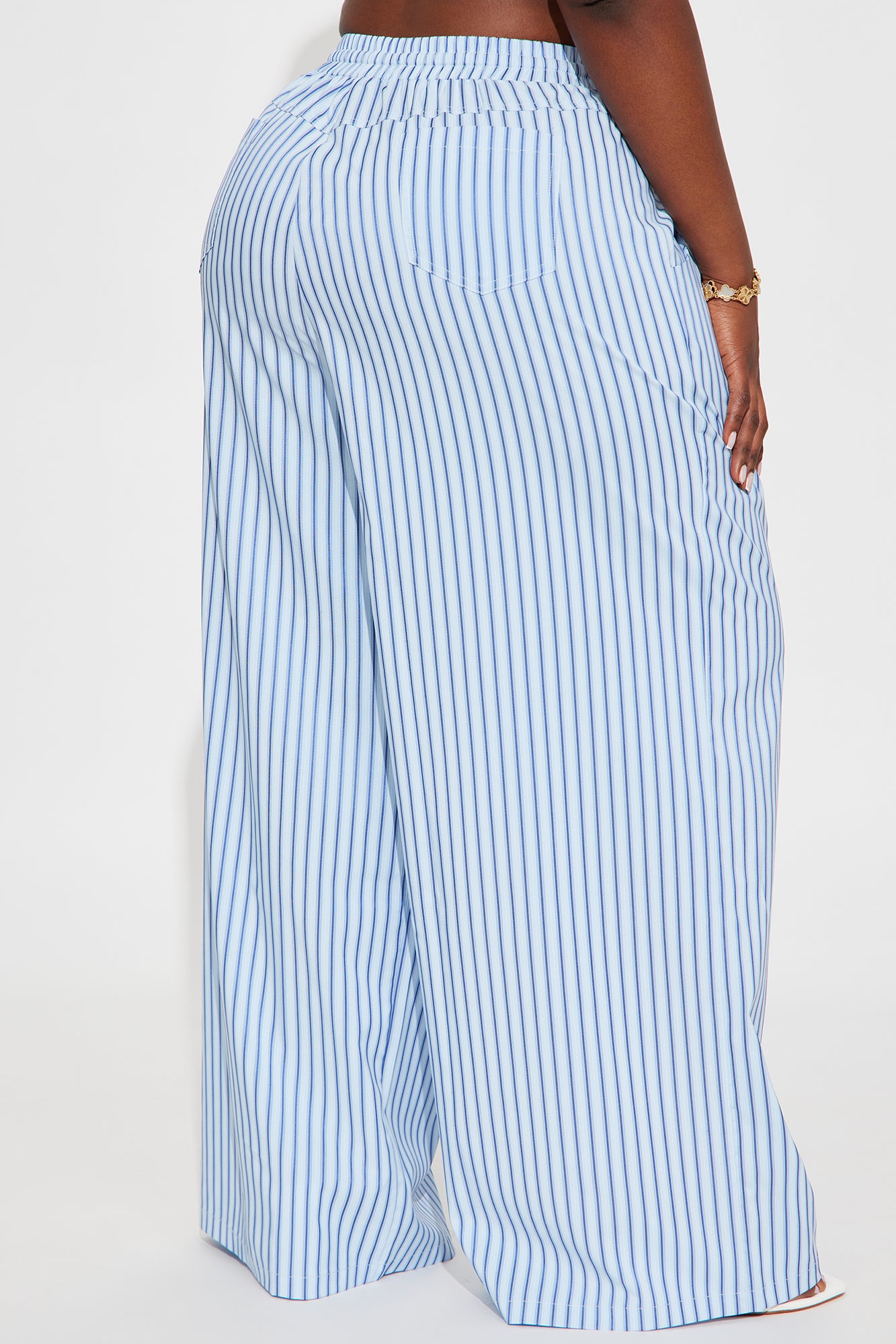 Timothy Striped Wide Leg Pant - Light Blue - Image 6