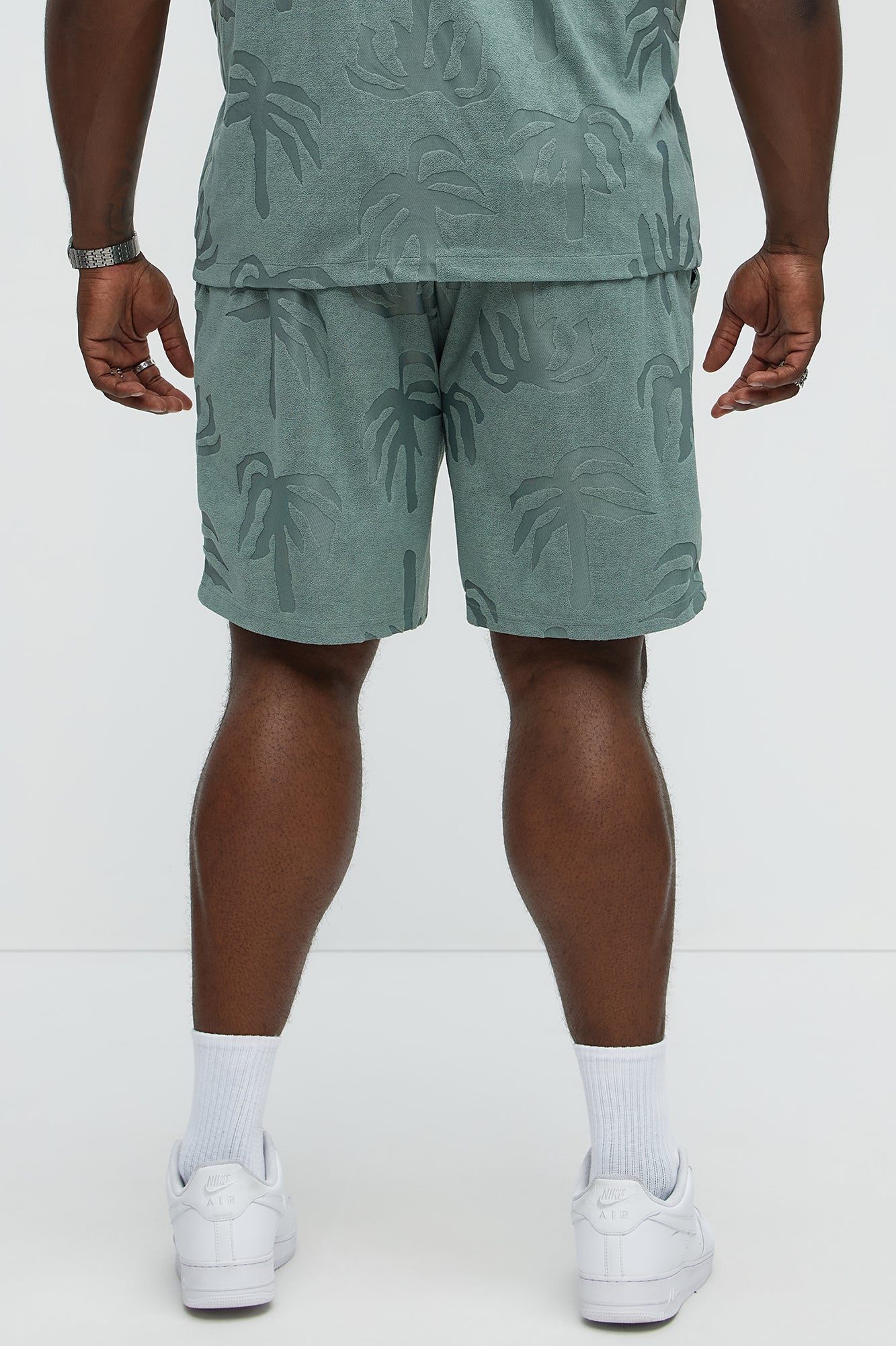 Tropical Trees Relaxed Shorts - Sage - Image 8