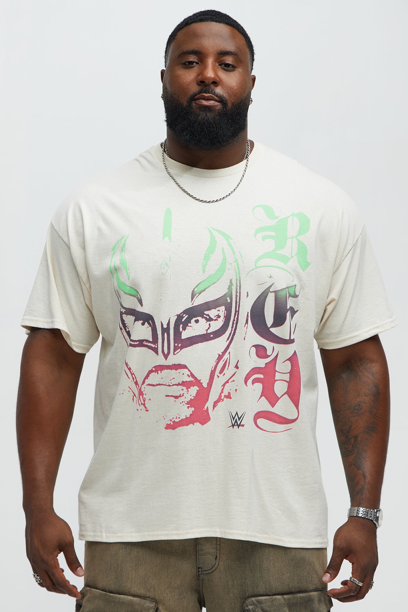 WWE Rey Mysterio 619 Short Sleeve Tee - Natural - Image 5
