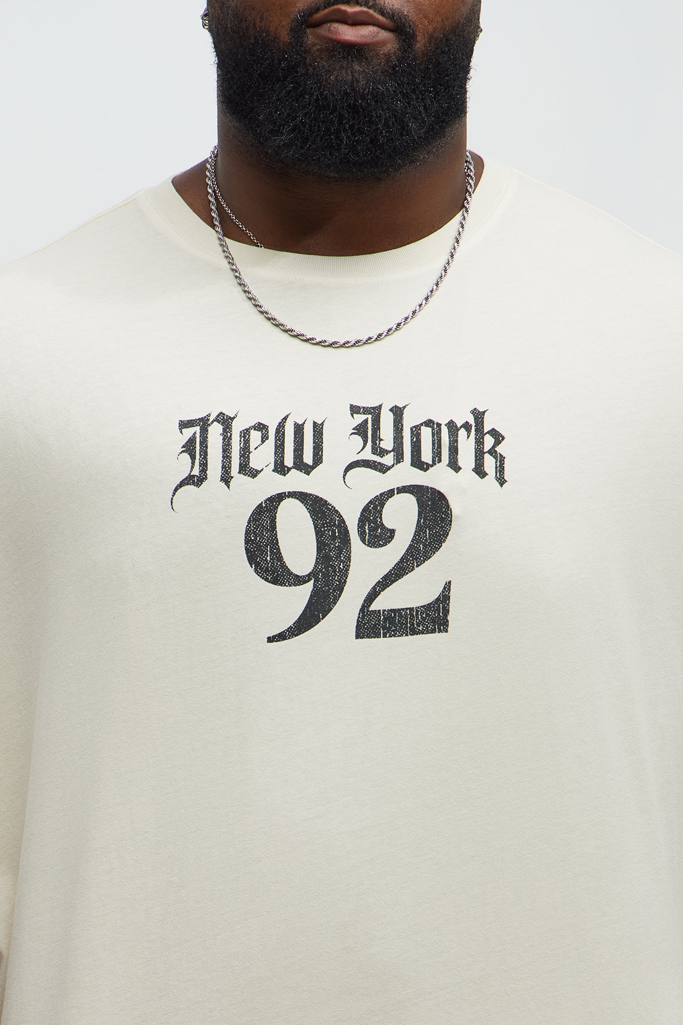Rebel NYC 92 Oversized Short Sleeve Tee - Cream - Image 3