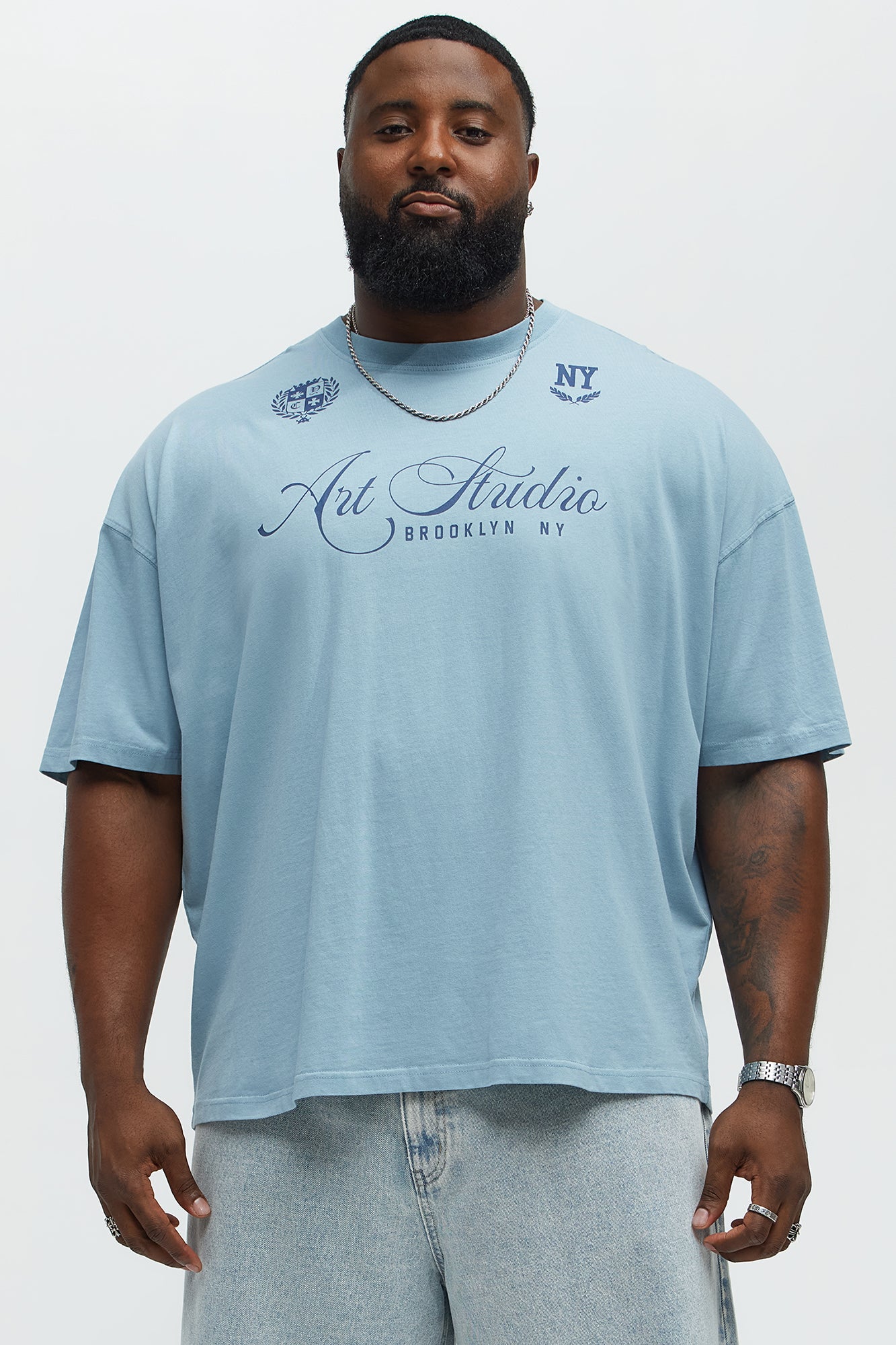 Art Studio Brooklyn Short Sleeve Tee - Light Blue - Image 4