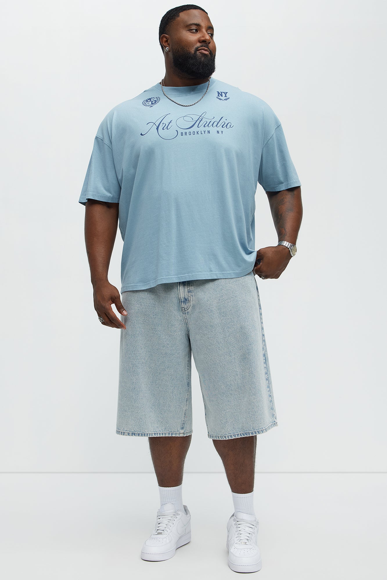 Art Studio Brooklyn Short Sleeve Tee - Light Blue - Image 5