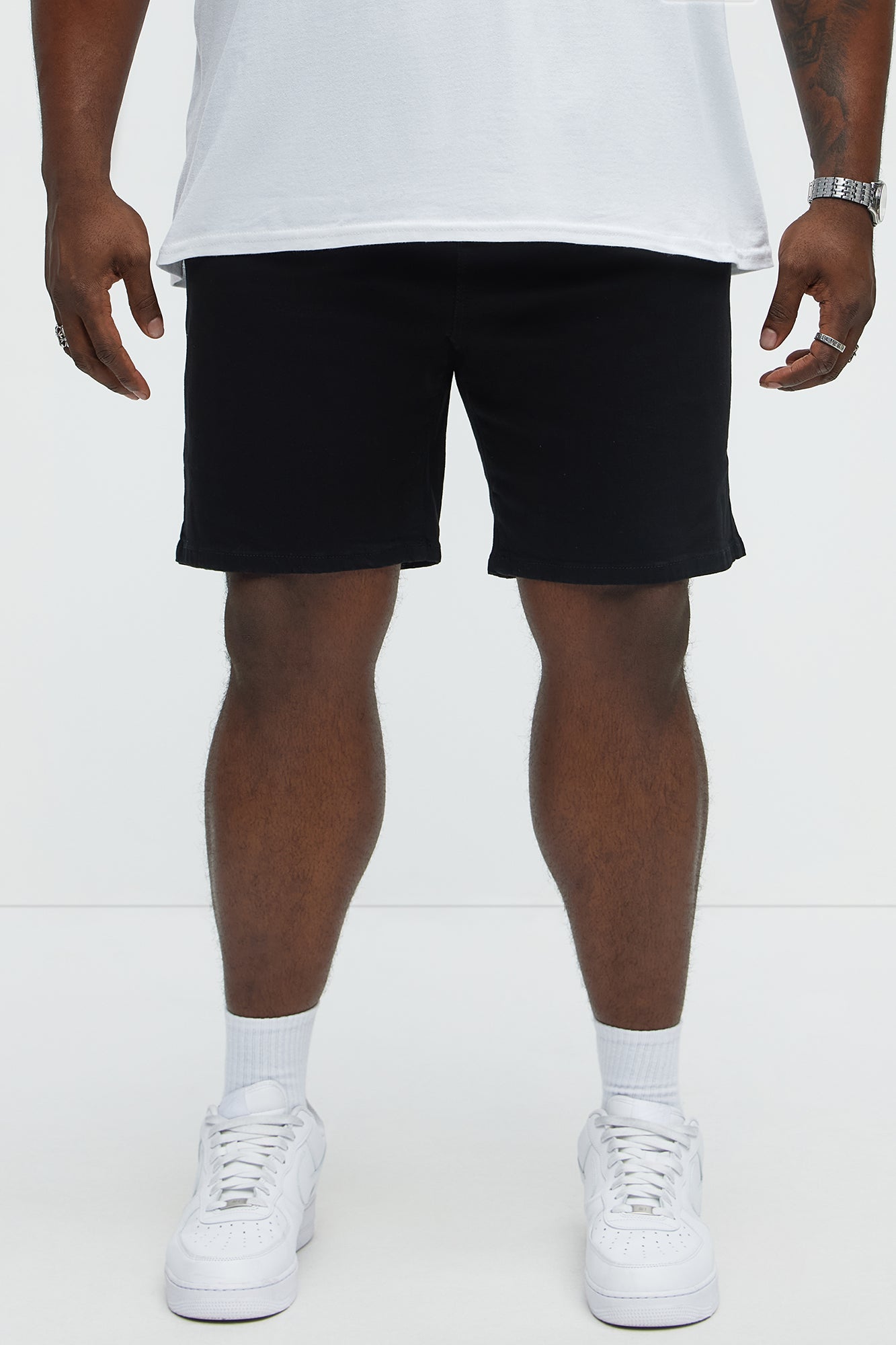 Cornell Slim Denim Shorts - Black - Image 5
