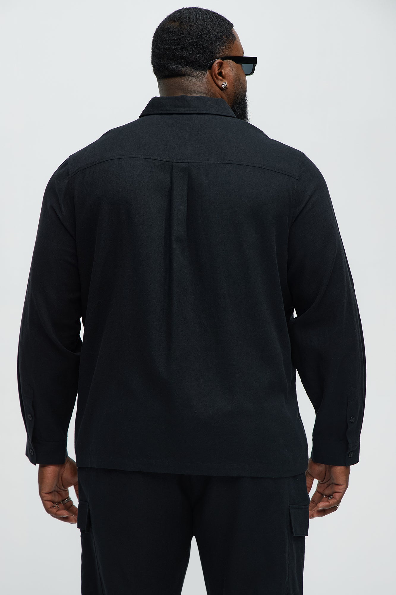 Bahamas Linen Long Sleeve Shirt - Black - Image 8