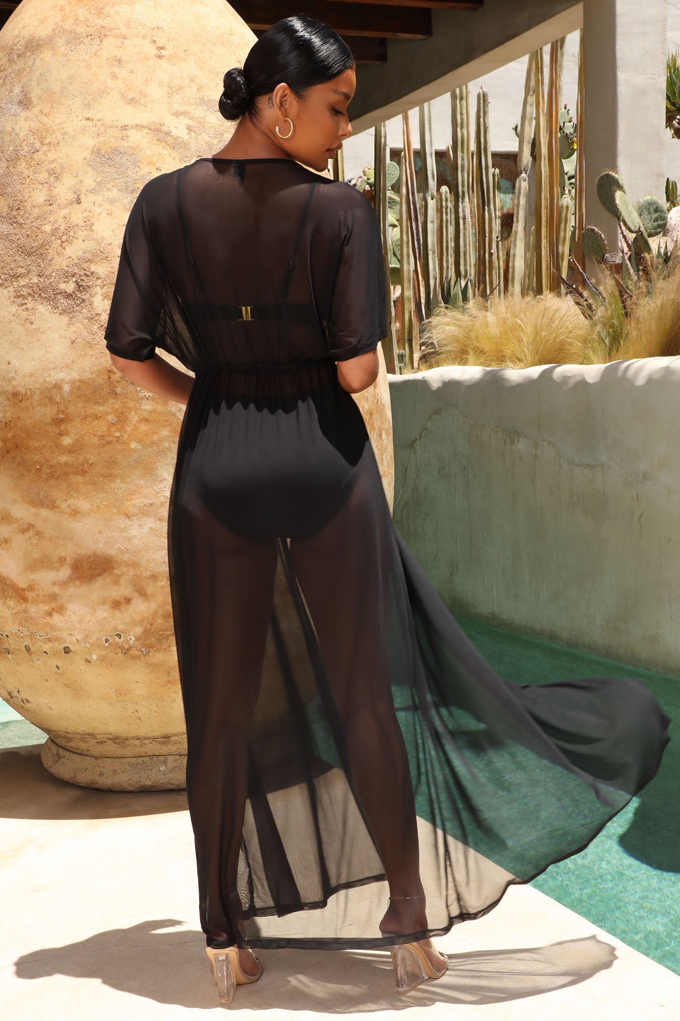 Got It Covered Mesh Cover Up - Black - Image 4