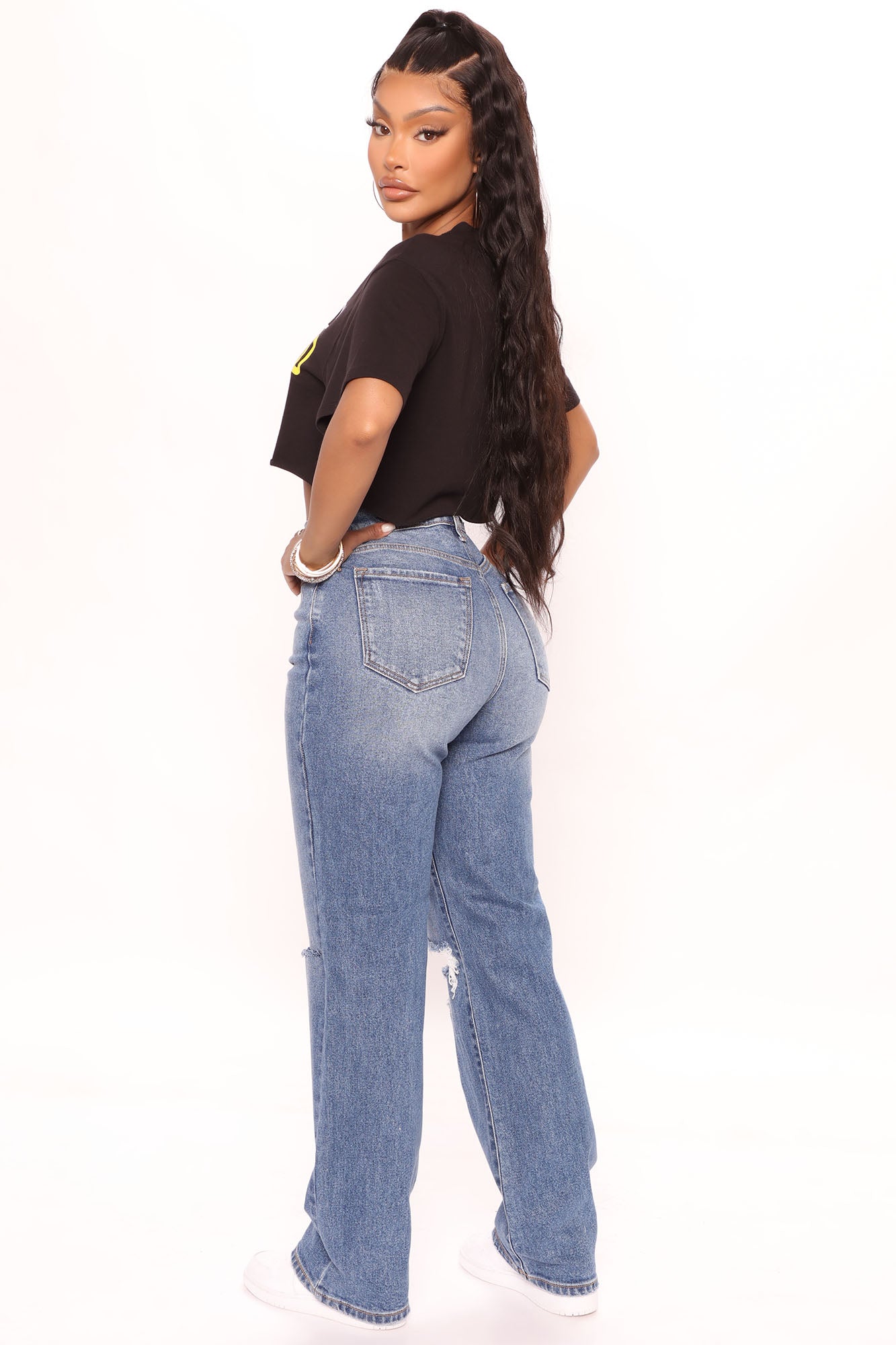 Cut Above The Rest Ripped Straight Leg Jeans - Medium Wash - Image 3