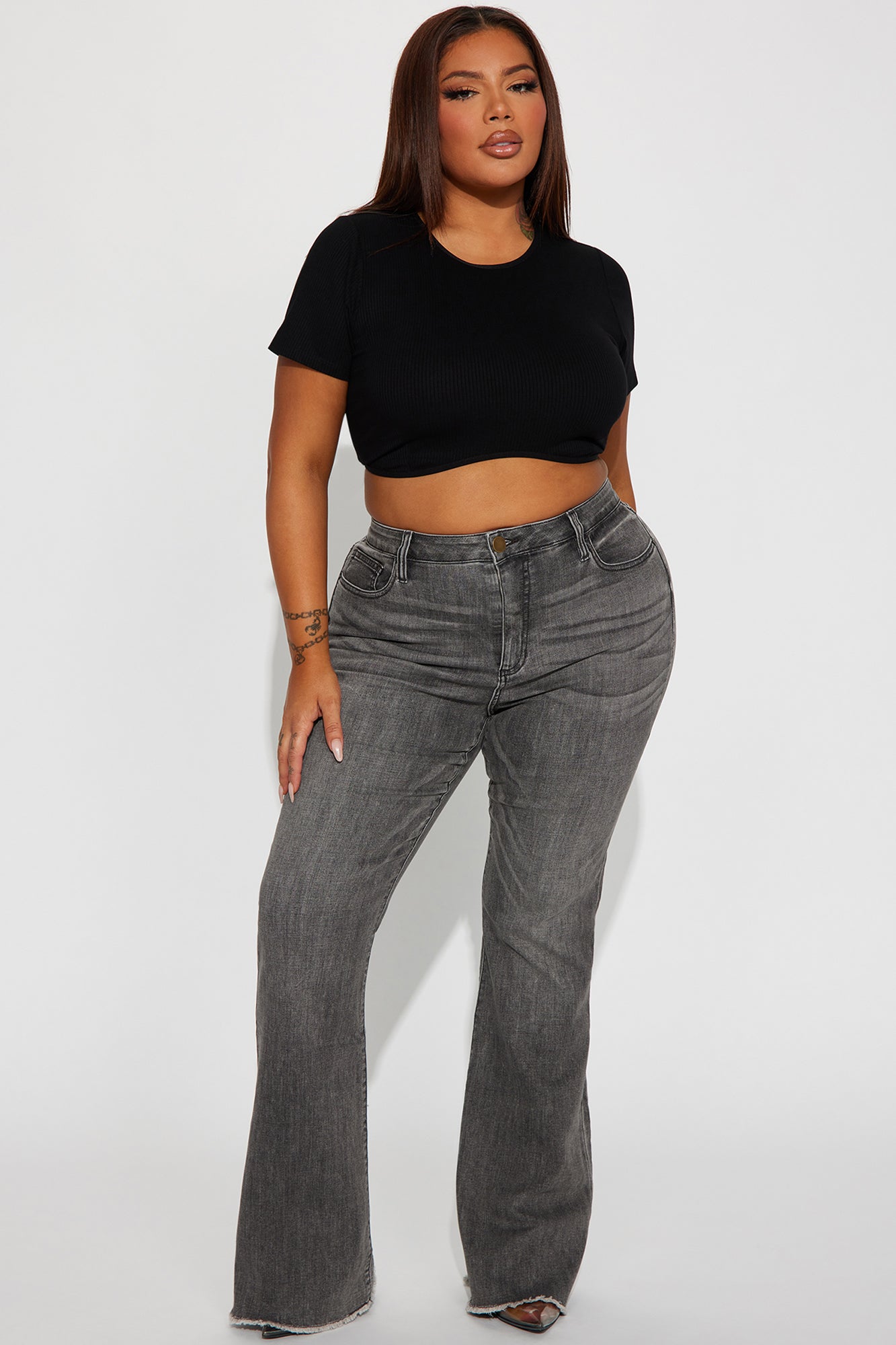 Best Behavior Stretch Flare Jean - Black Wash - Image 4