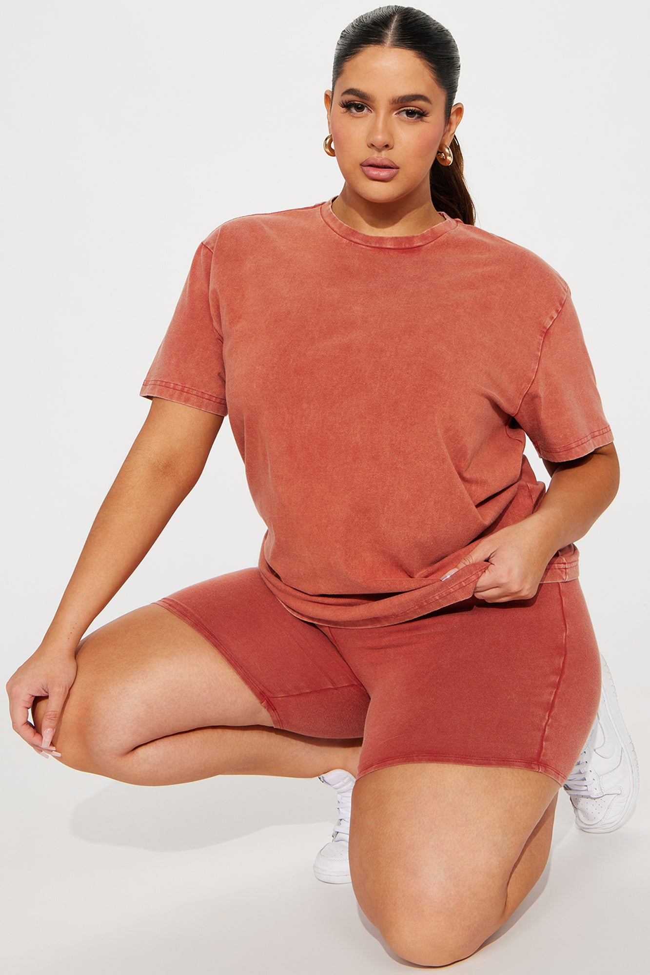 Stepping Out Mineral Wash Short Set - Rust - Image 6
