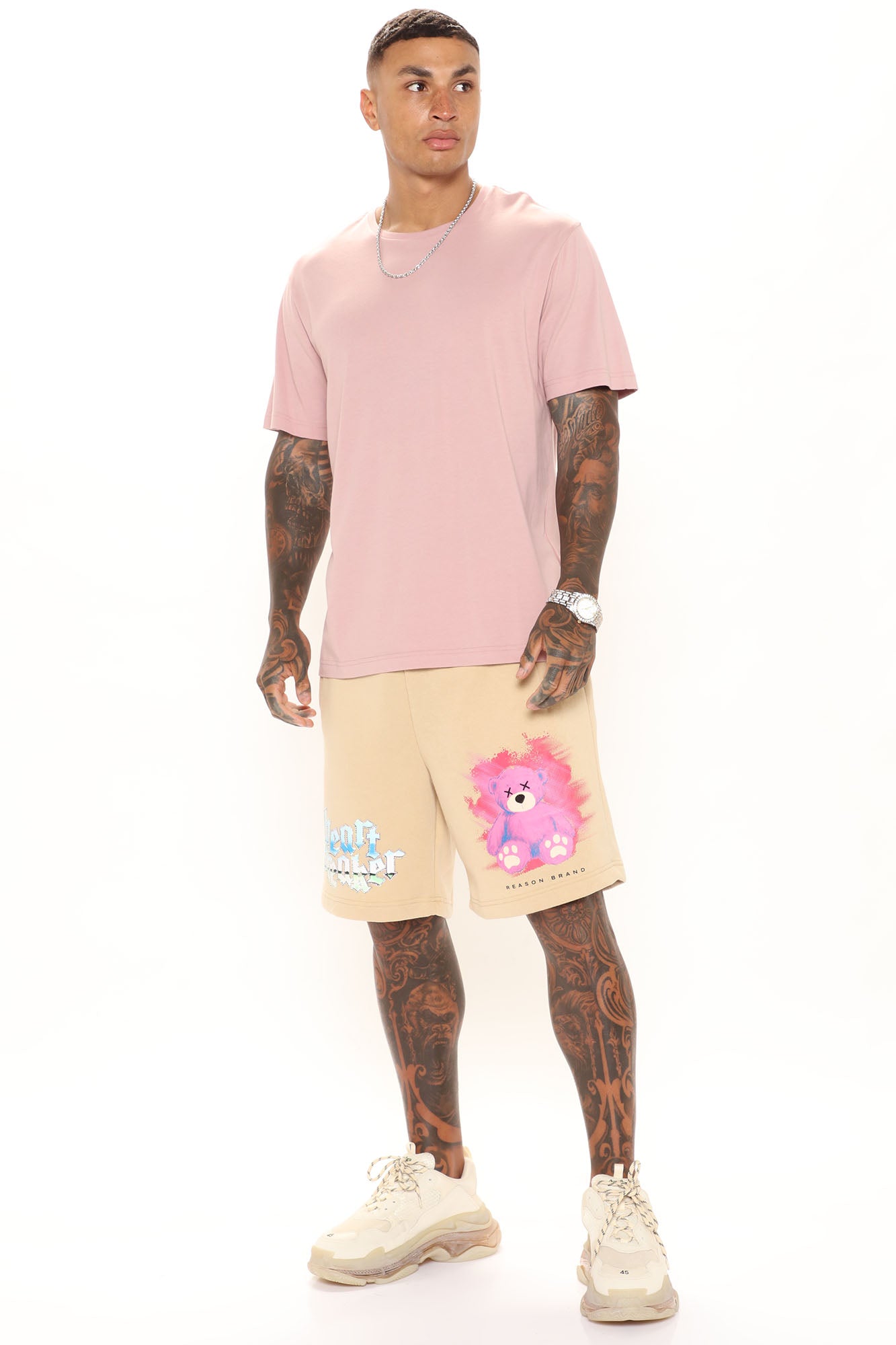 Essential Short Sleeve Crew Tee - Mauve - Image 3