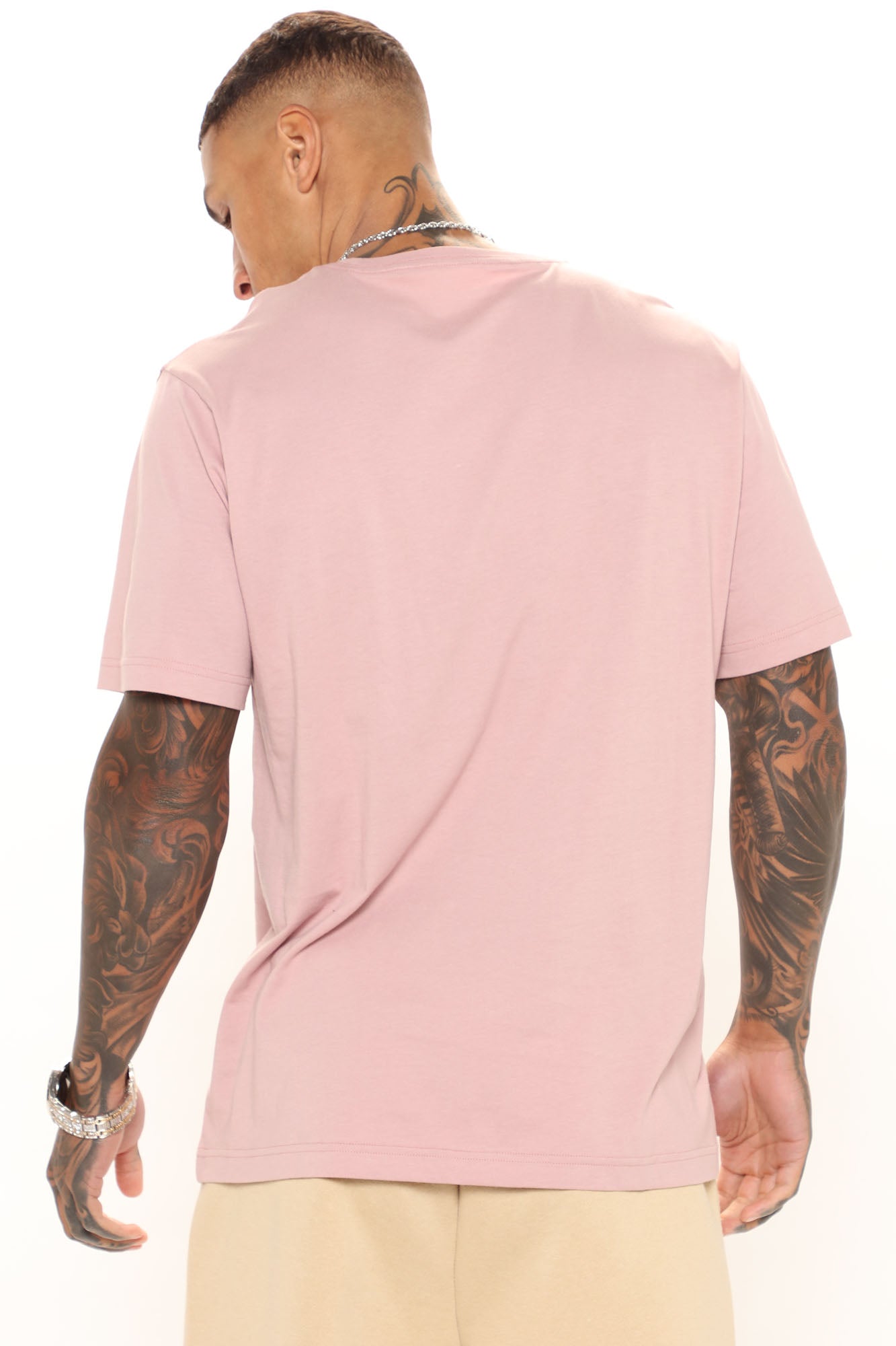 Essential Short Sleeve Crew Tee - Mauve - Image 4