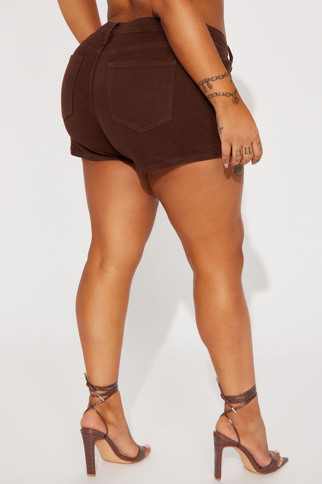 My One And Only Stretch Denim Cargo Shorts - Brown - Image 6