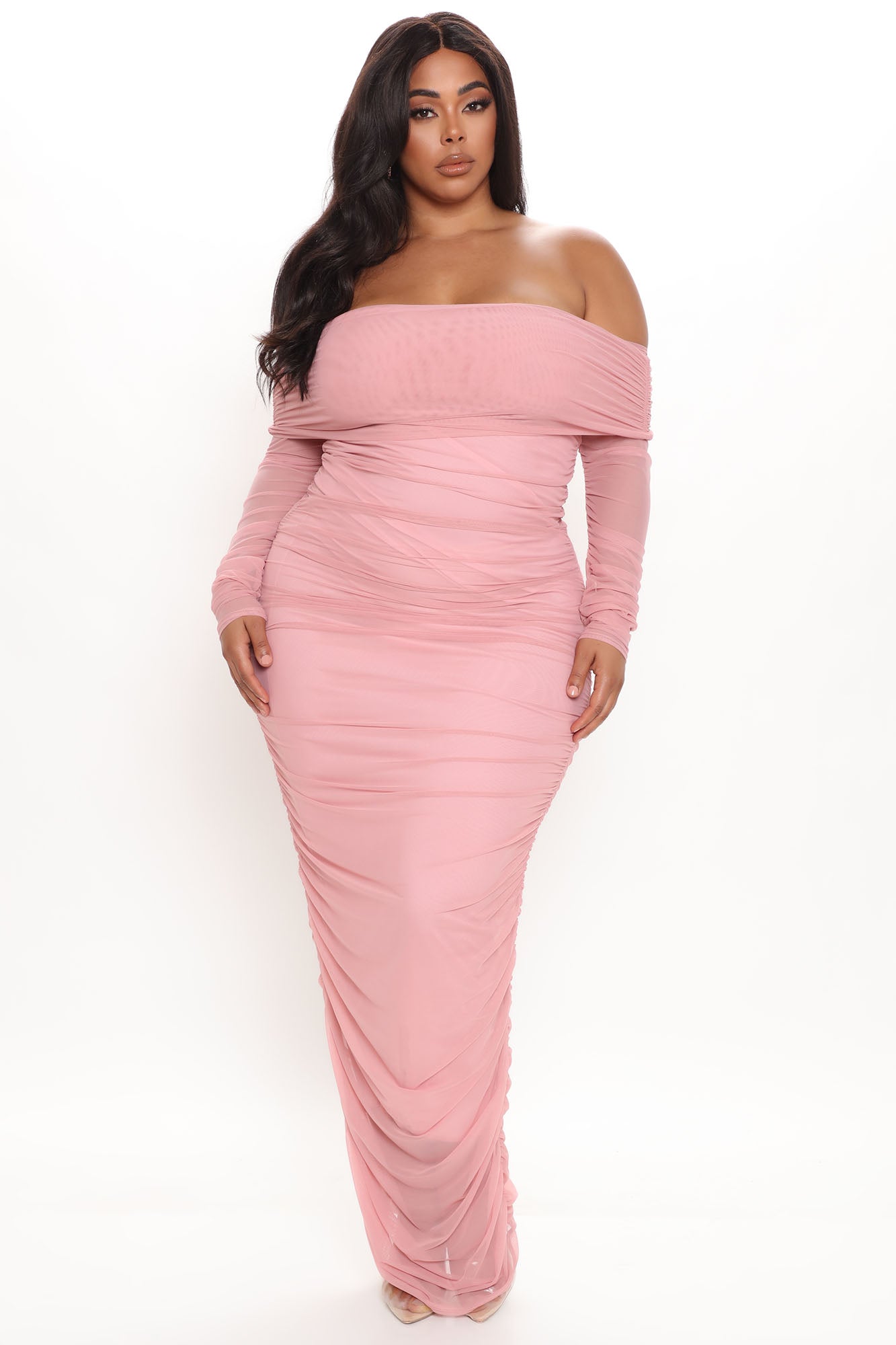 Top Trend Ruched Maxi Dress - Mauve - Image 5