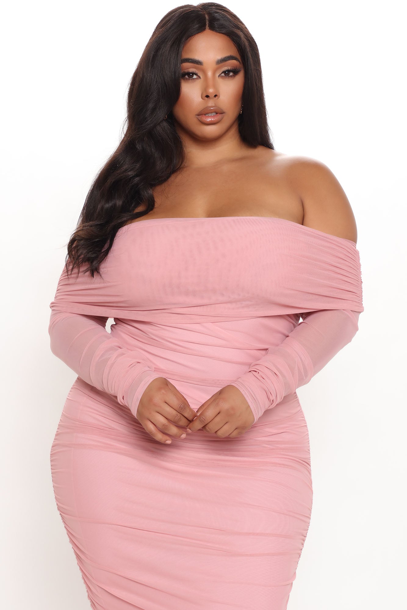 Top Trend Ruched Maxi Dress - Mauve - Image 6
