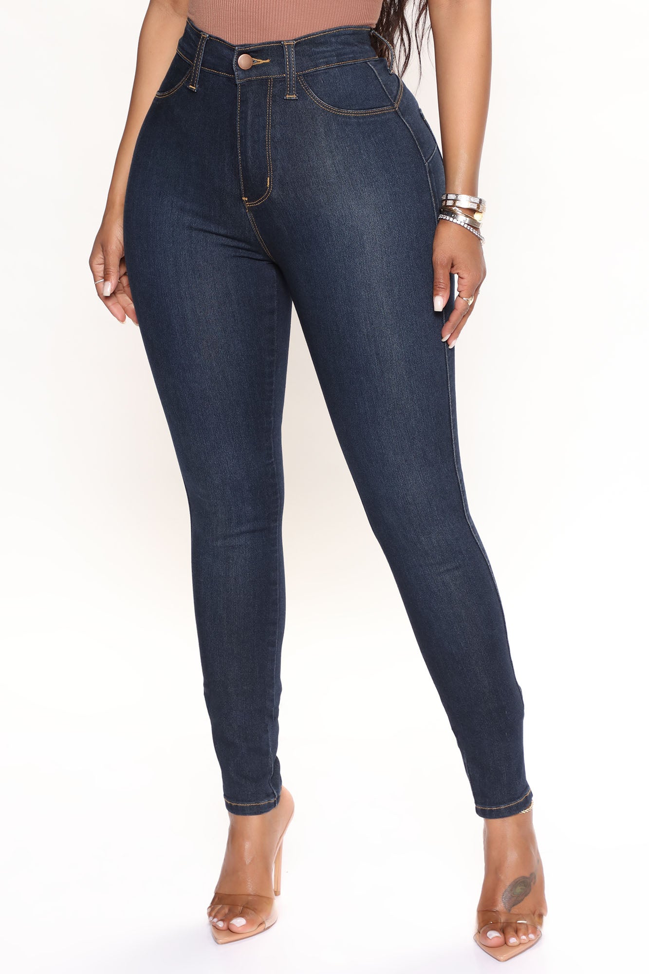 Classic Beauty Booty Lifter Skinny Jeans - Dark Denim - Image 3