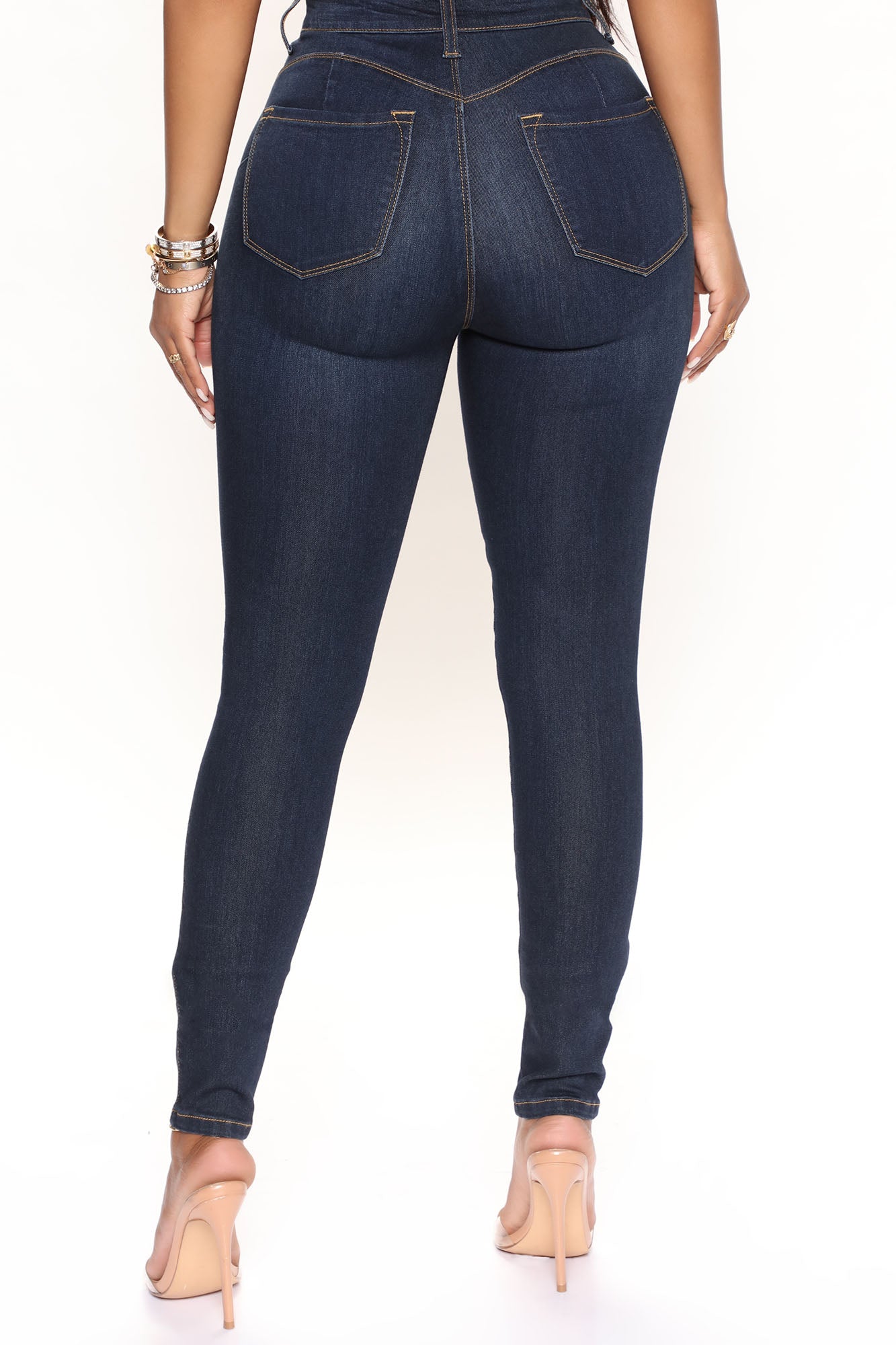 Classic Beauty Booty Lifter Skinny Jeans - Dark Denim - Image 5