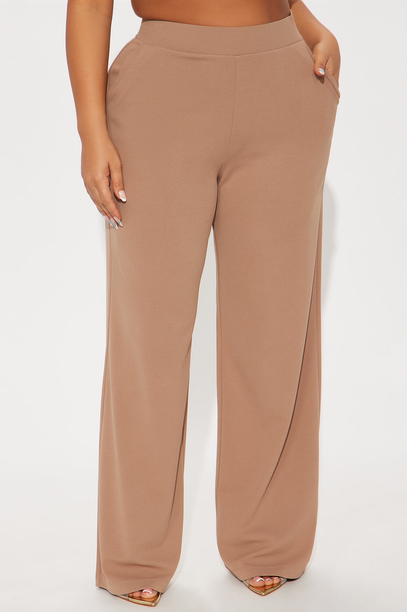 Celine Aria Wide Leg Pants - Taupe - Image 5