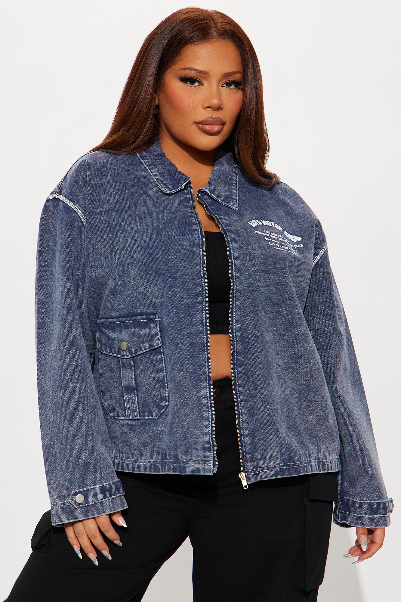 Kenzie Denim Washed Trucker Jacket - Vintage Wash - Image 6