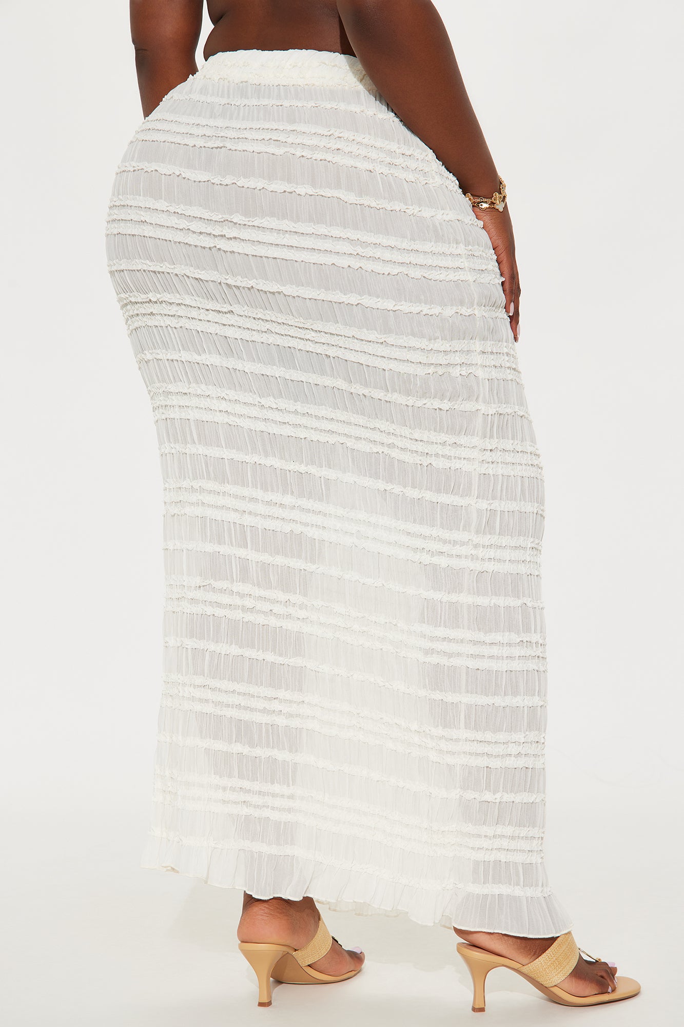 Elise Tiered Ruffle Maxi Skirt - Ivory - Image 6