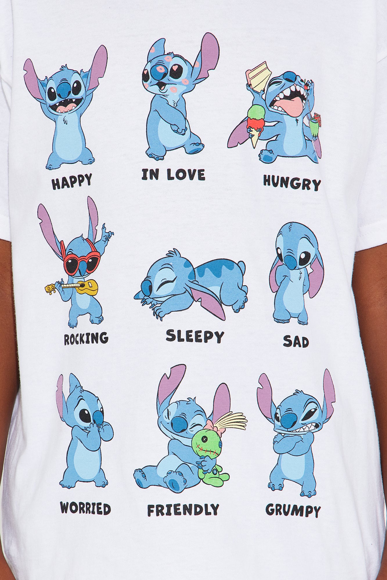 Mini Stitch Moods Short Sleeve Graphic Tee - White - Image 3