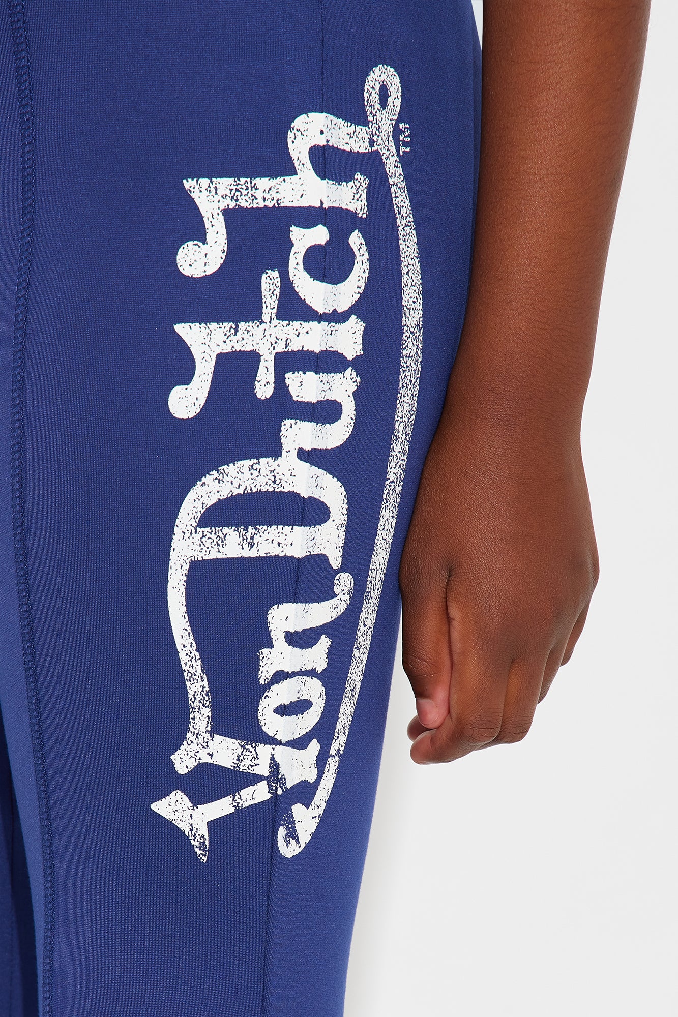 Mini Von Dutch Rhinestone Washed Flared Legging - Navy/Red - Image 3