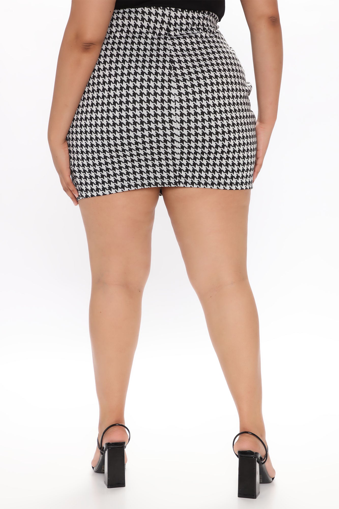 Flame In Your Heart Houndstooth Mini Skirt - Black/Grey - Image 15