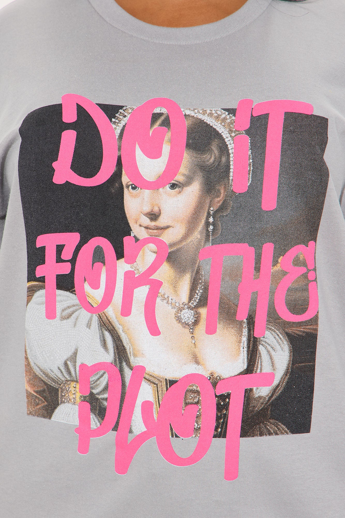 Do It For The Plot Oversized Tee - Charcoal - Image 3