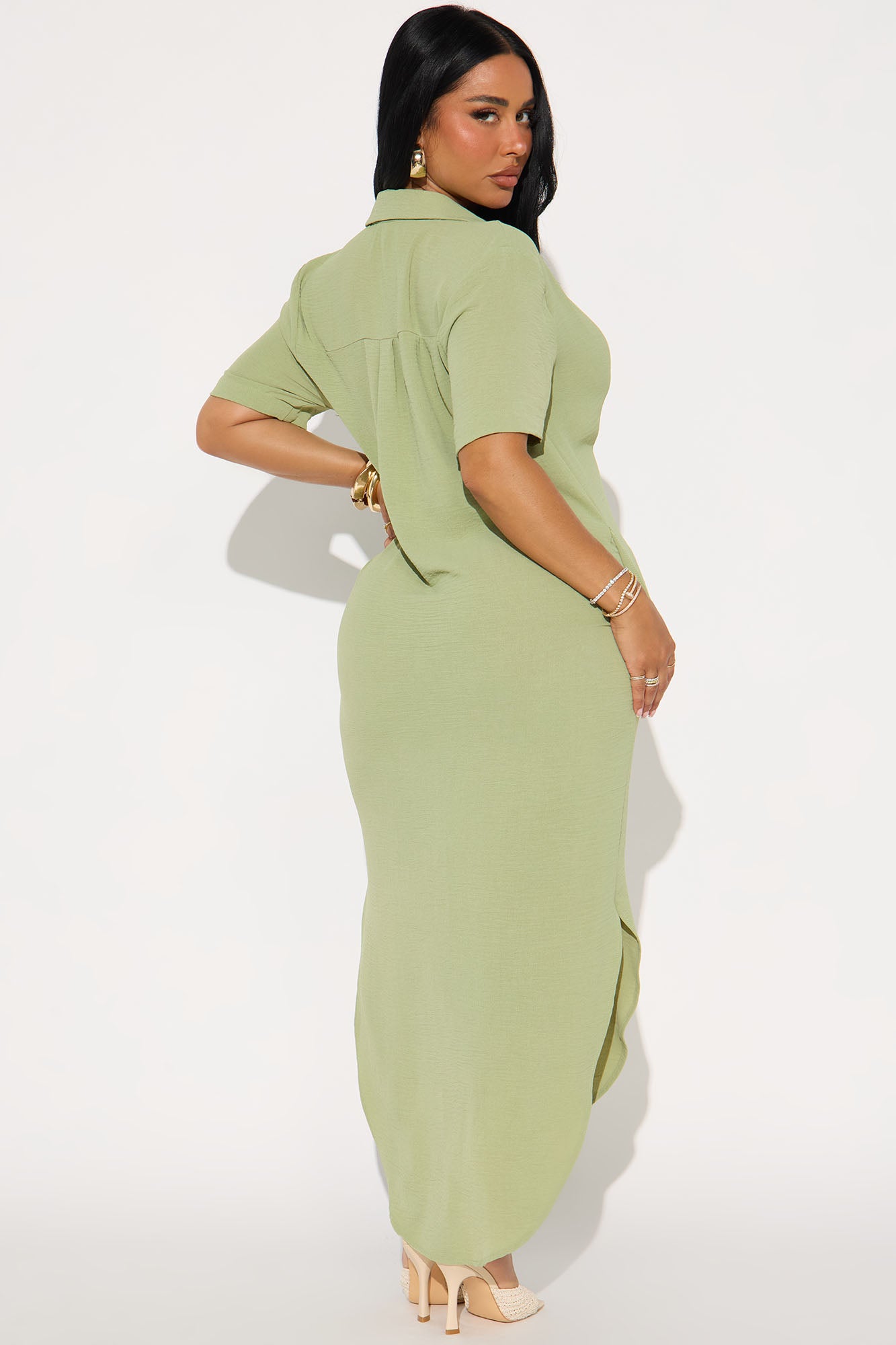 Megan Airflow Maxi Dress - Olive - Image 3