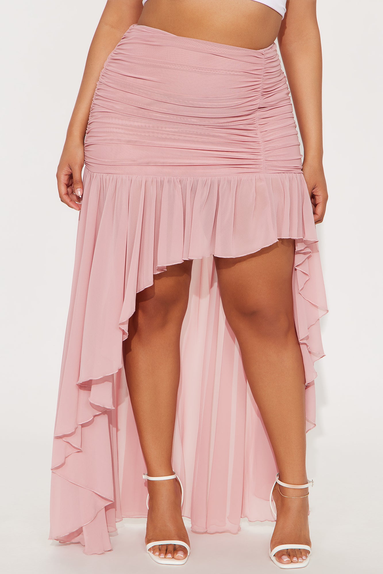 Aria Asymmetrical High Low Maxi Skirt - Mauve - Image 5