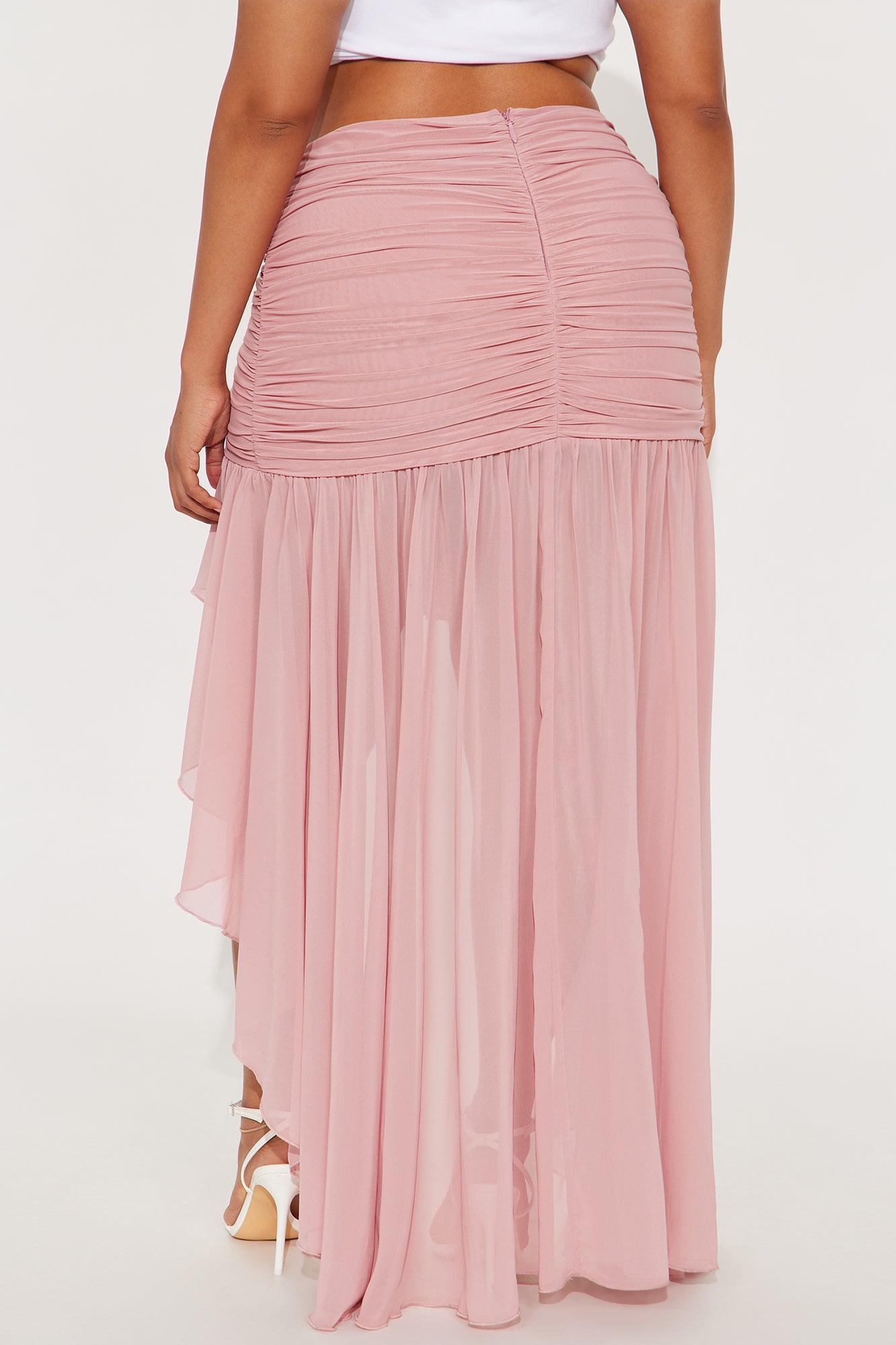 Aria Asymmetrical High Low Maxi Skirt - Mauve - Image 6