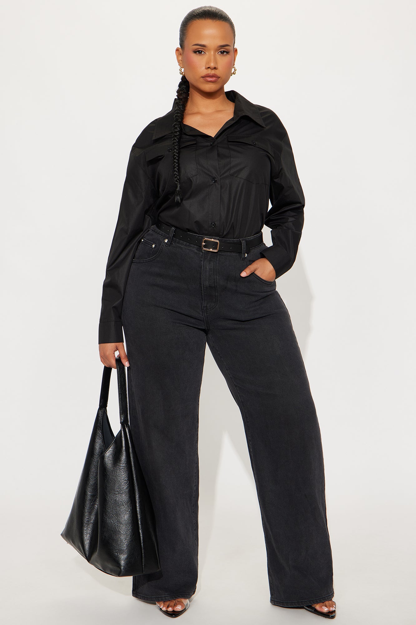 A Classic Poplin Shirt - Black - Image 6