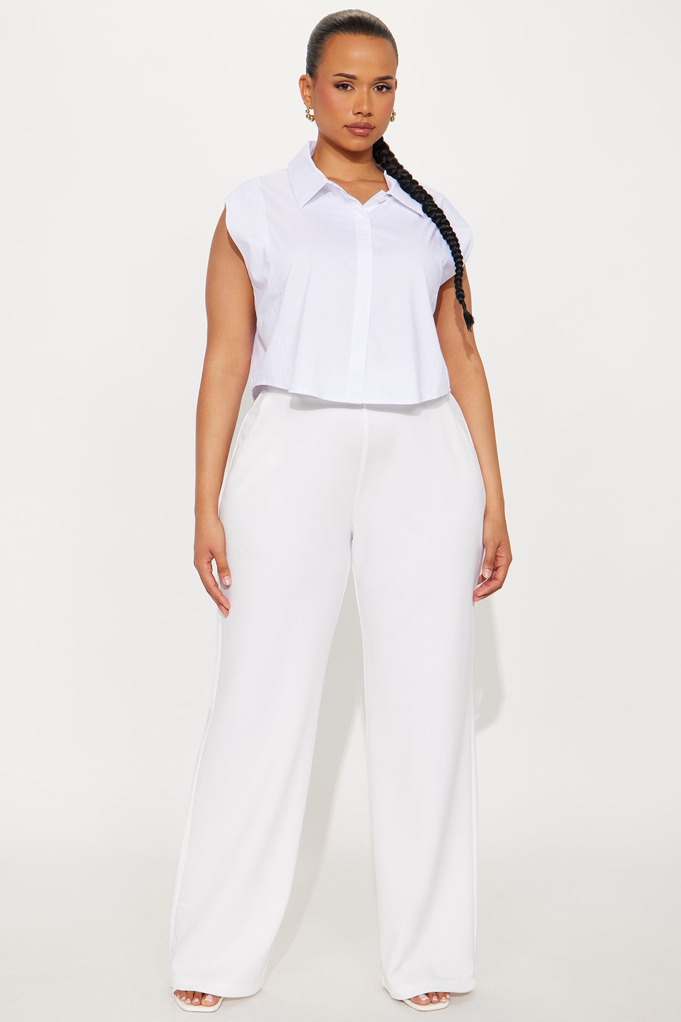 Dream Of Me Lace Up Poplin Top - White - Image 5