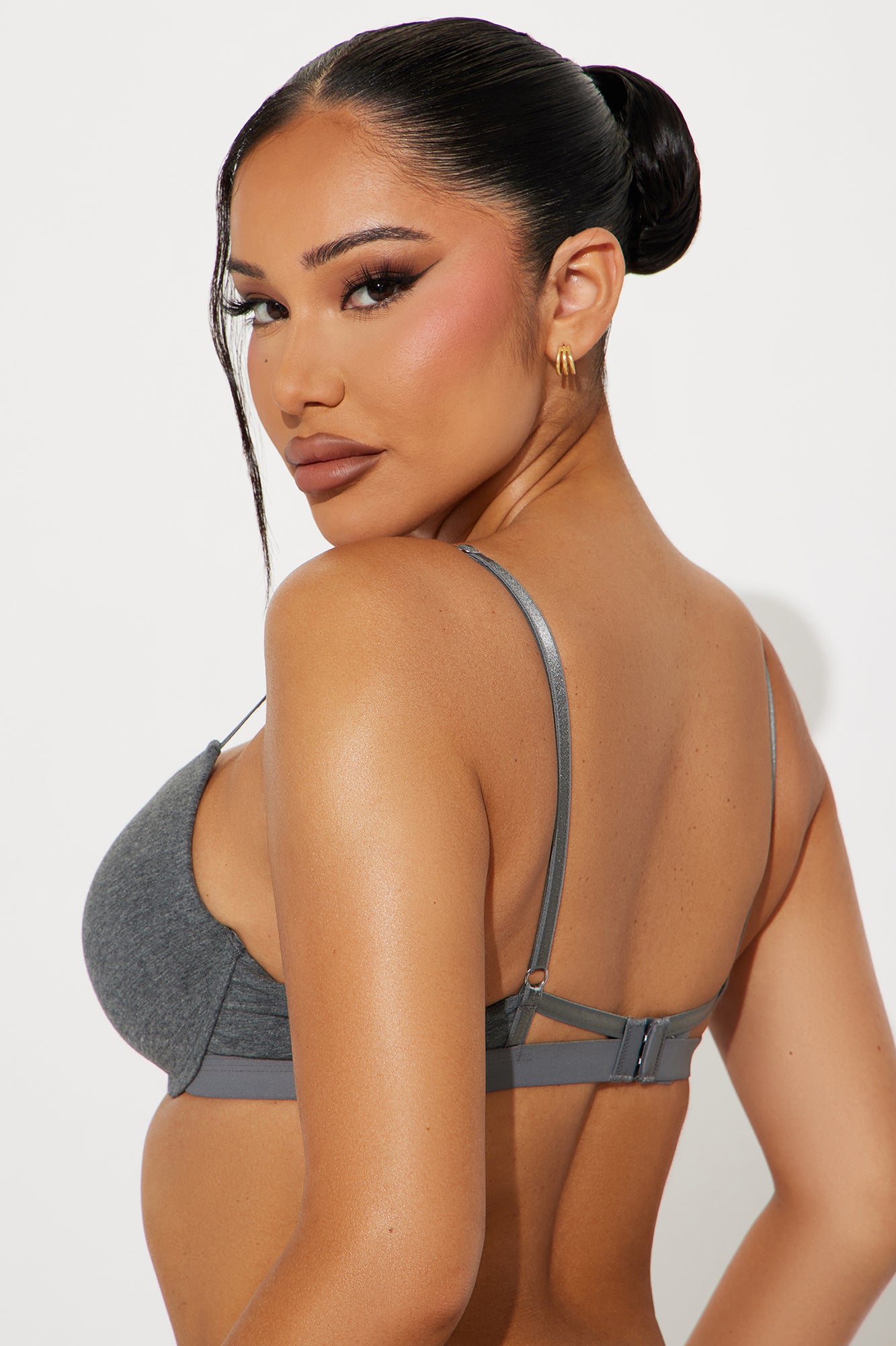 Nova Cotton TShirt Bra - Charcoal - Image 3