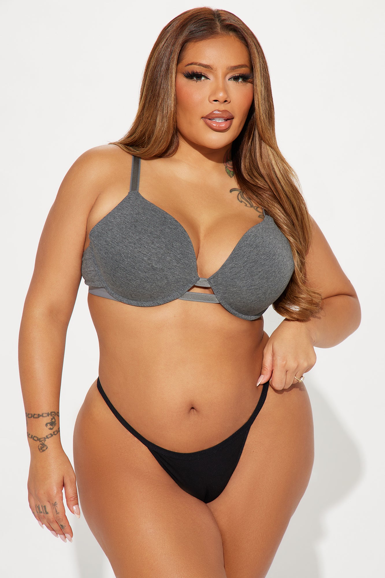 Nova Cotton TShirt Bra - Charcoal - Image 5