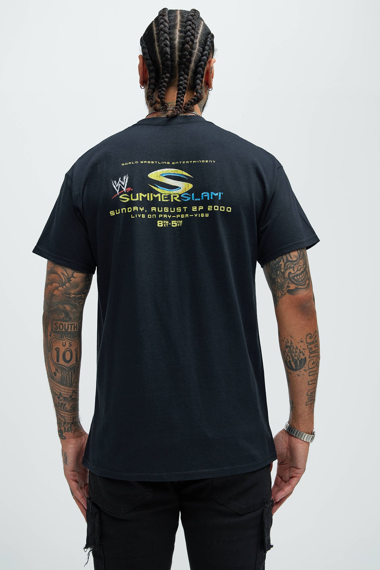 WWE Summer Slam 2000 Short Sleeve Tee - Black - Image 4