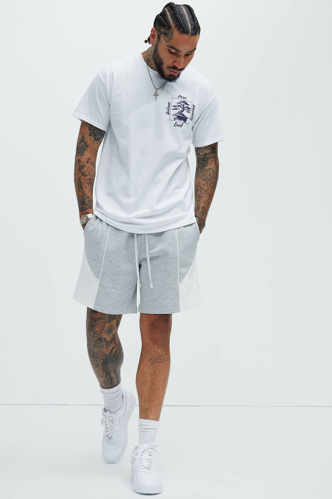 Tyson Pick Me Up Relaxed Shorts - Heather Grey - Image 3