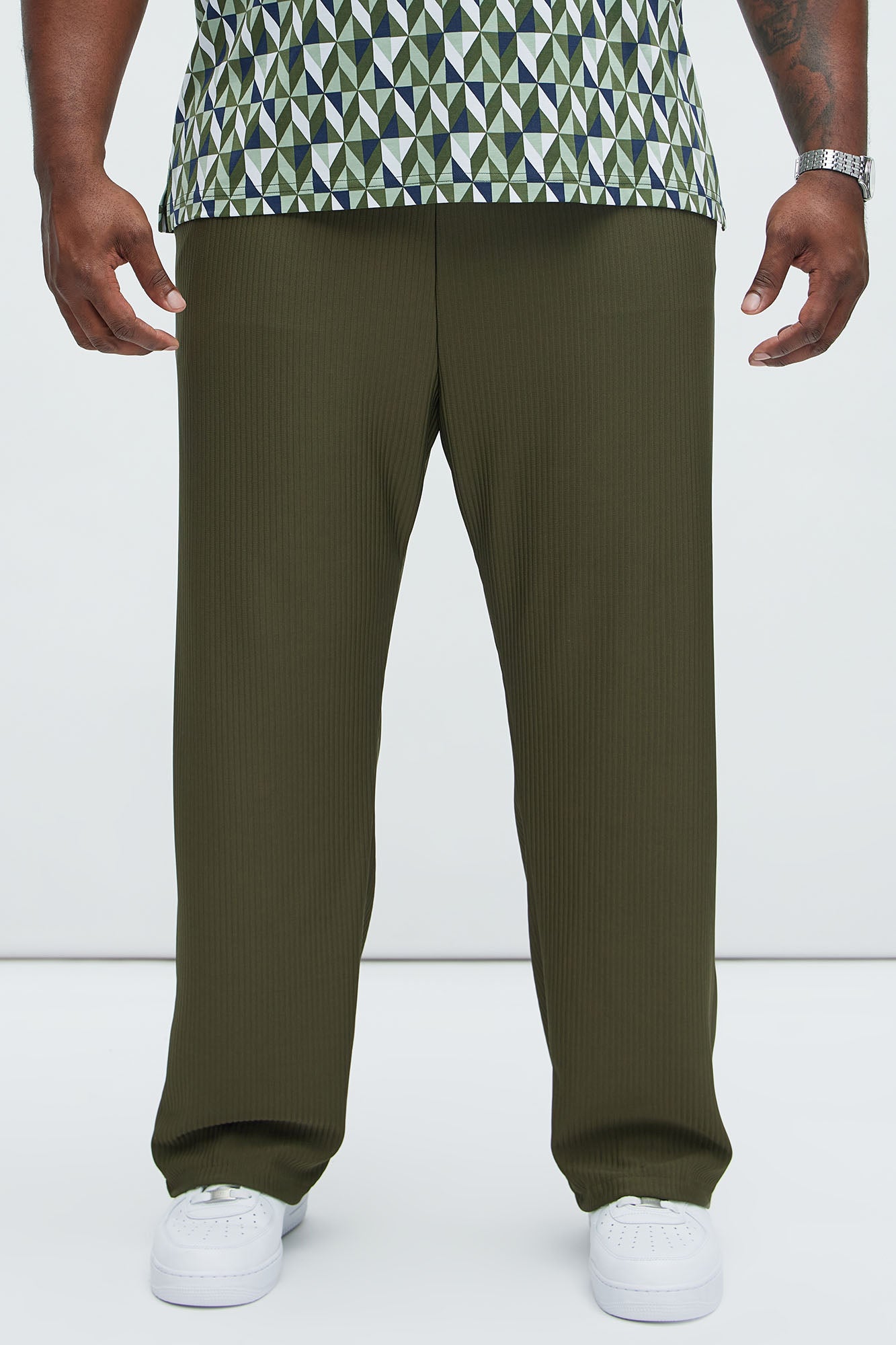 Archway Pleated Pants - Olive - Image 5