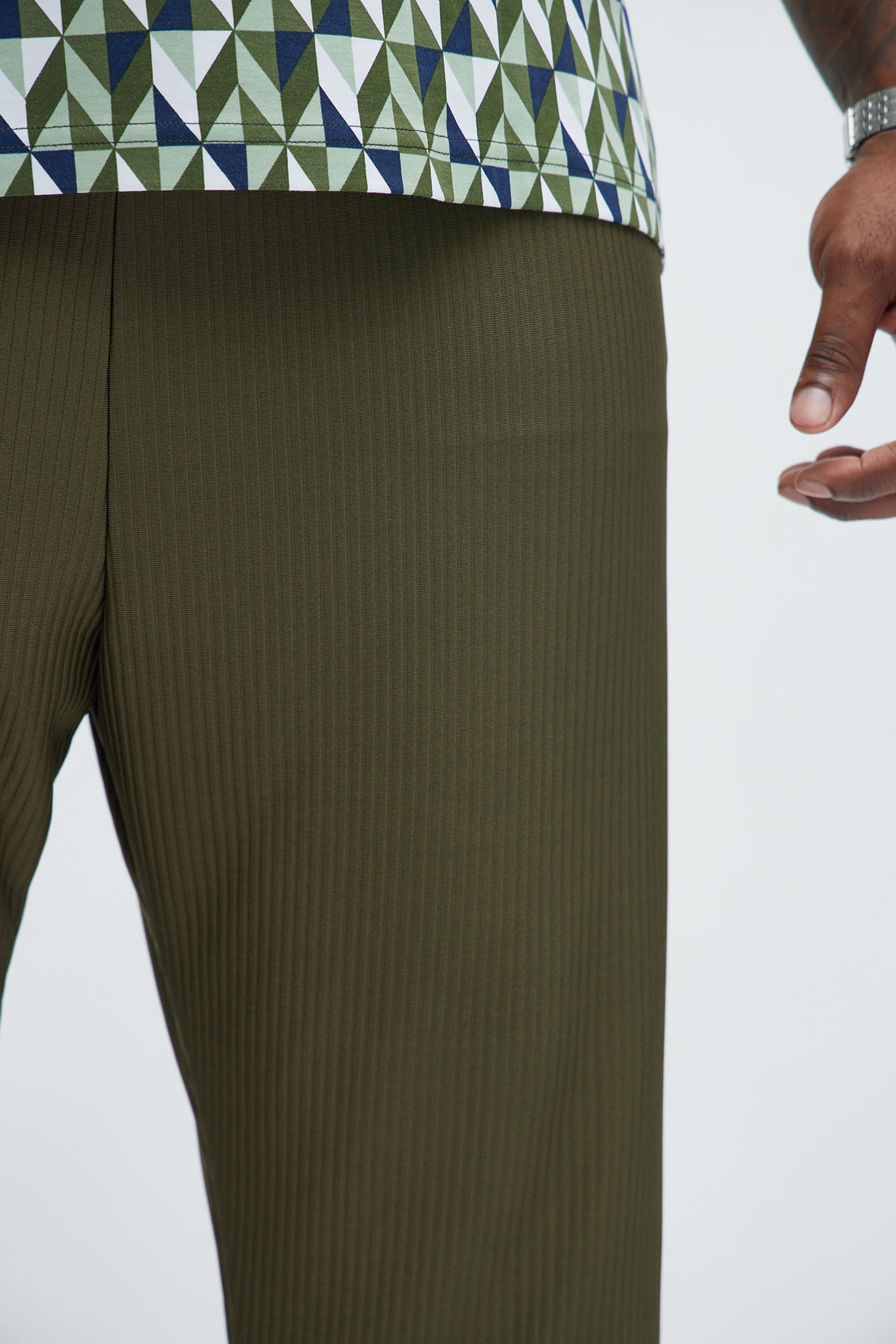 Archway Pleated Pants - Olive - Image 7