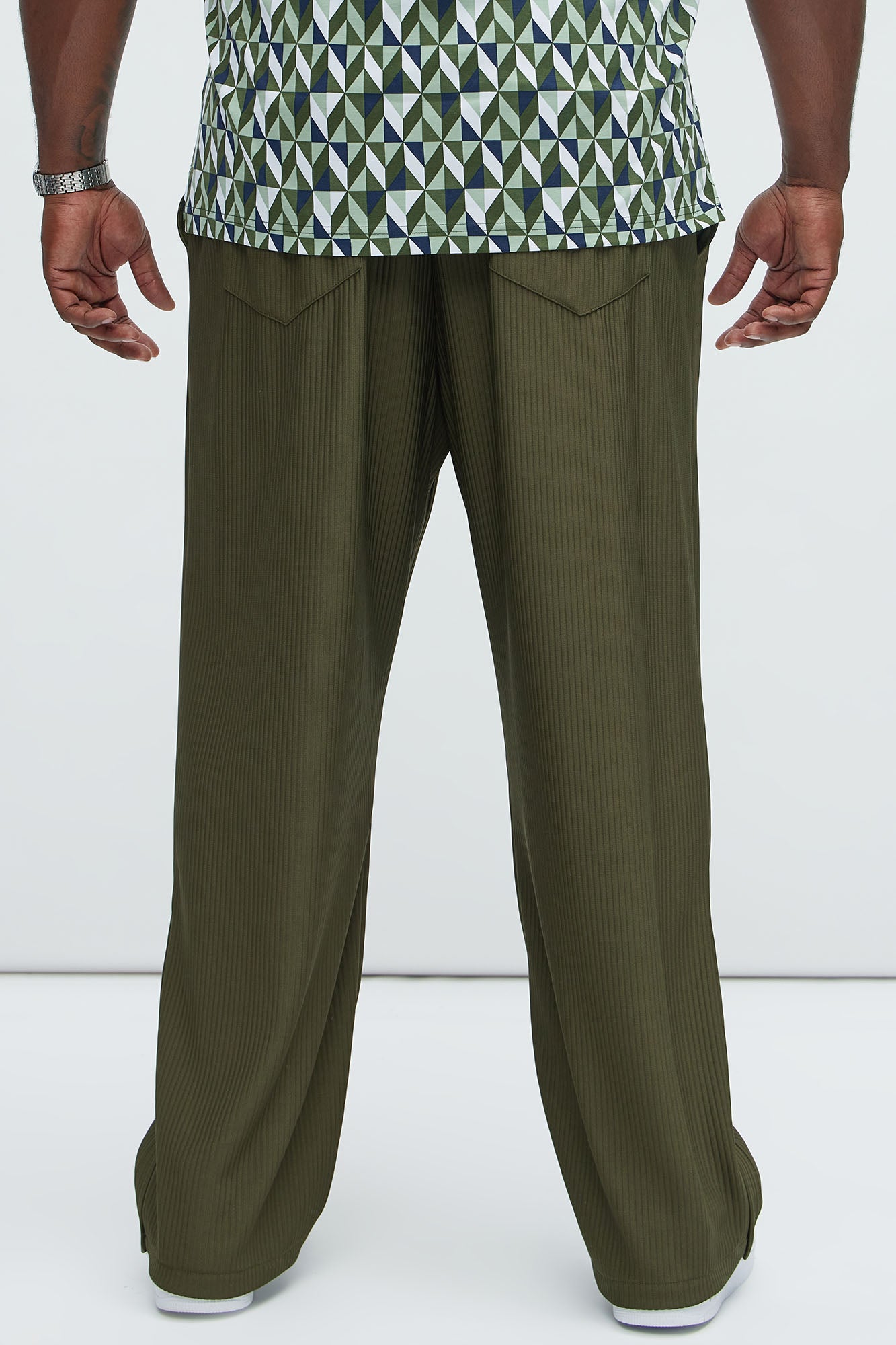 Archway Pleated Pants - Olive - Image 8