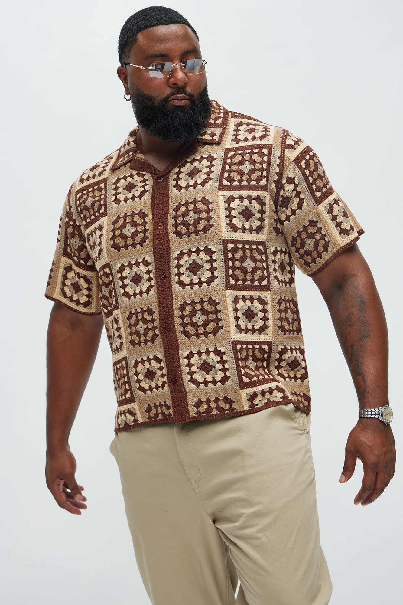 Nolan Textured Shirt - Brown/combo - Image 5