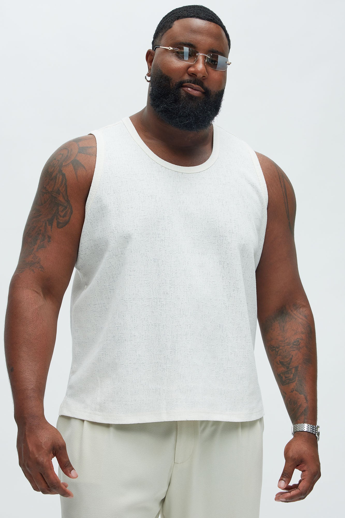 Duval Textured Relaxed Tank - Off White - Image 5