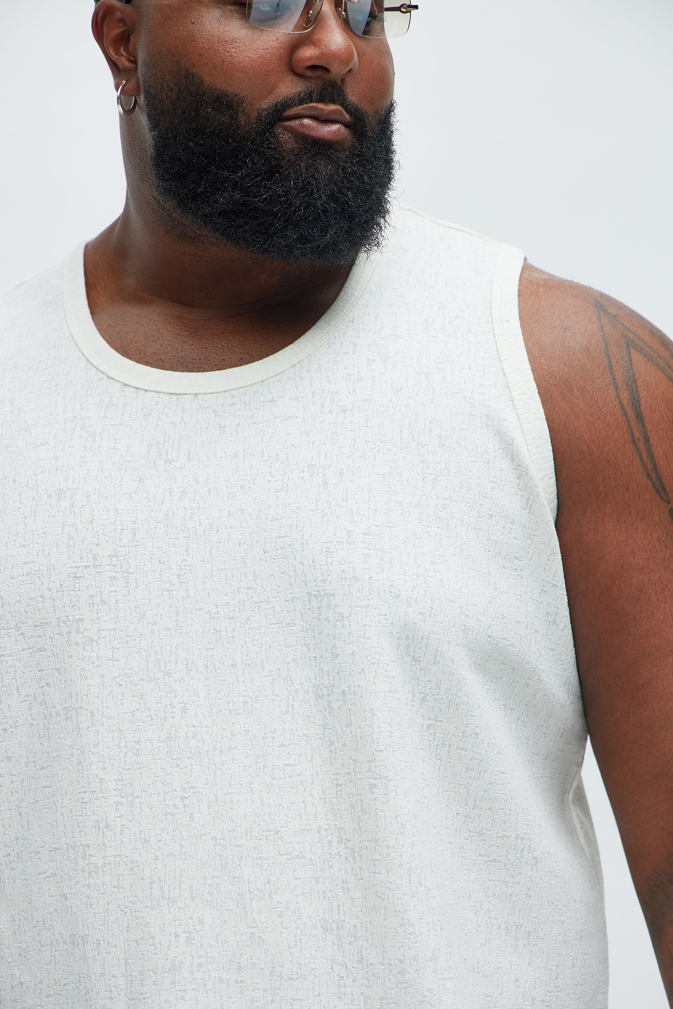 Duval Textured Relaxed Tank - Off White - Image 7