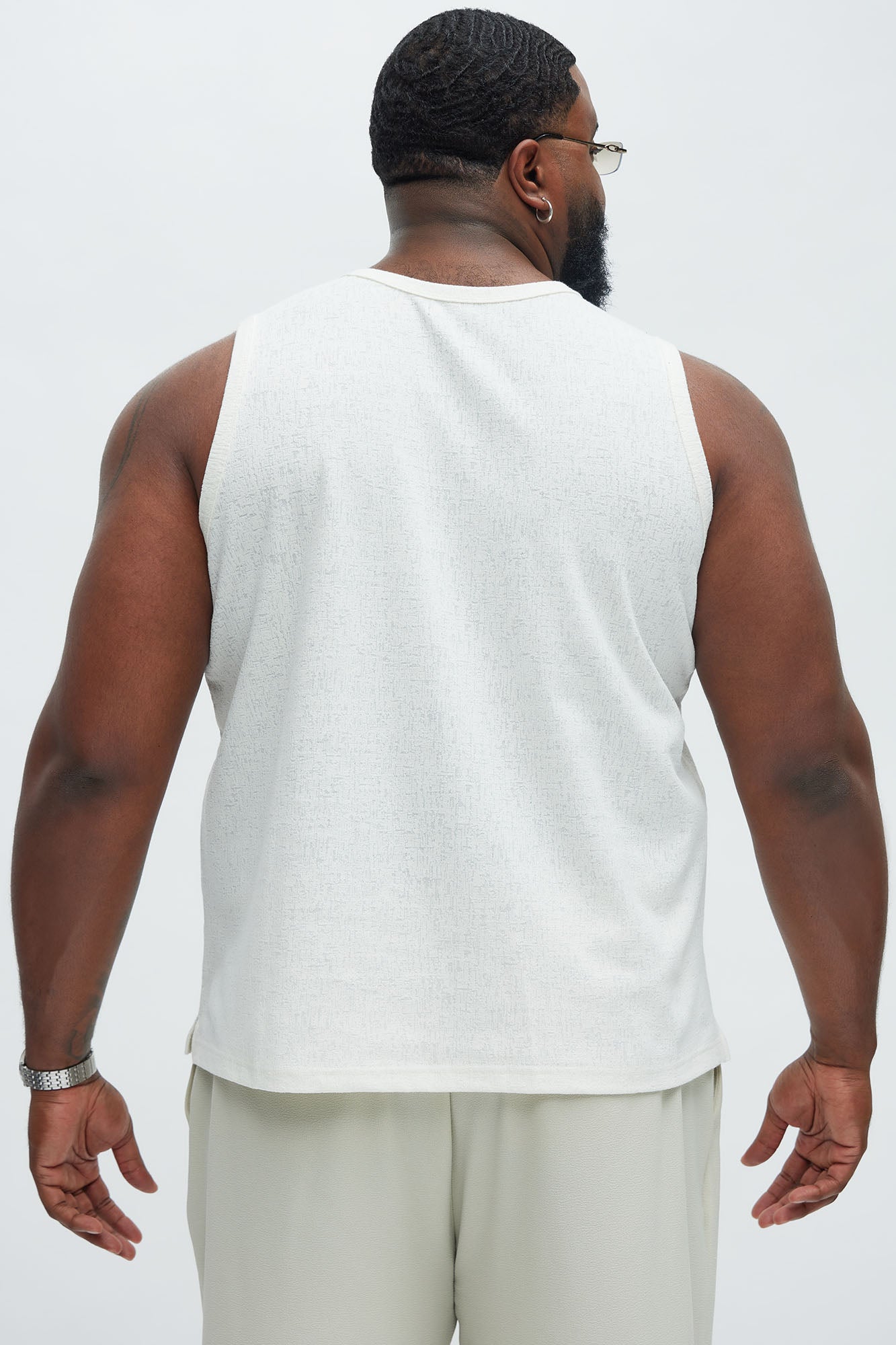 Duval Textured Relaxed Tank - Off White - Image 8