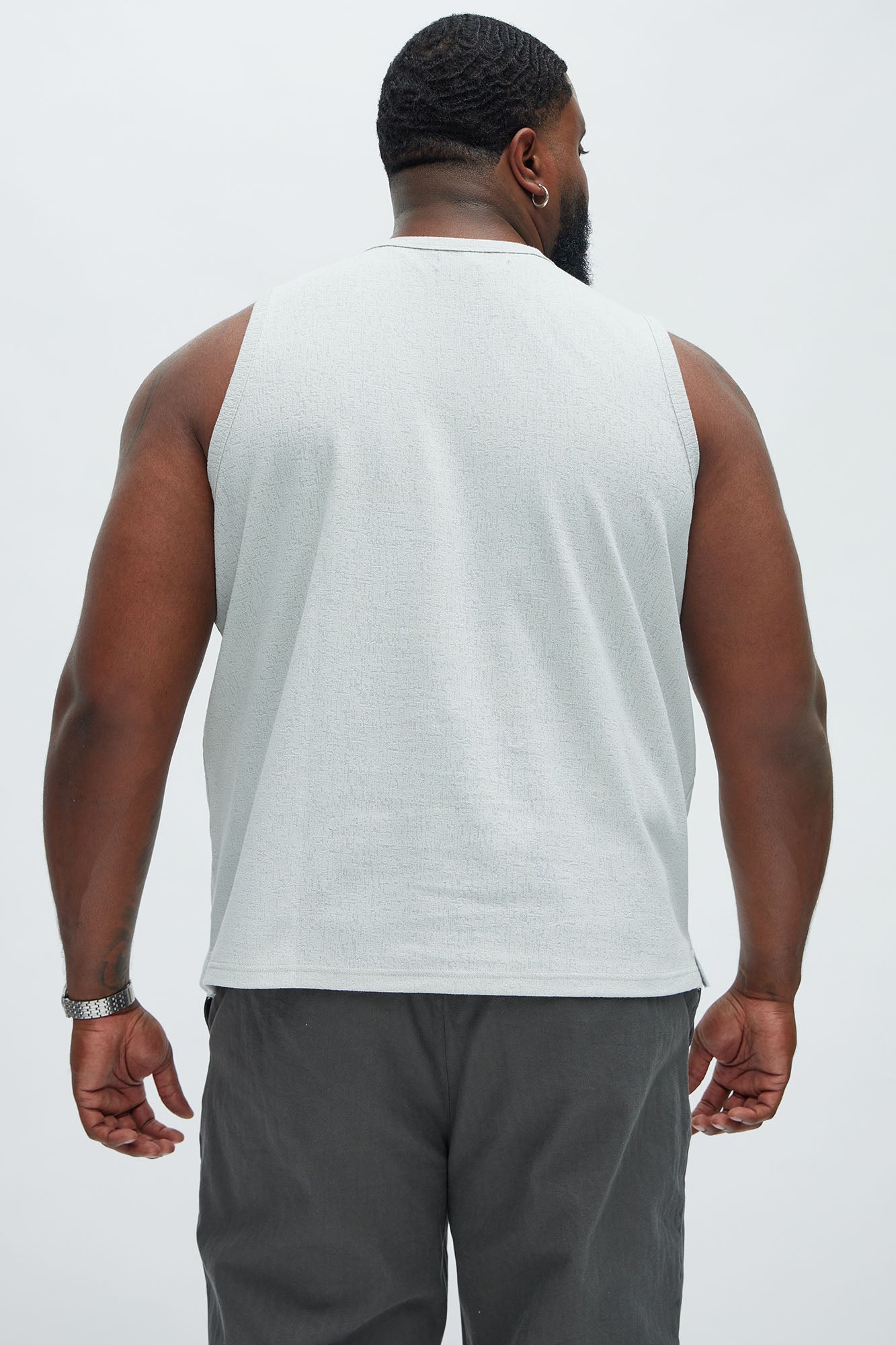 Duval Textured Relaxed Tank - Grey - Image 8