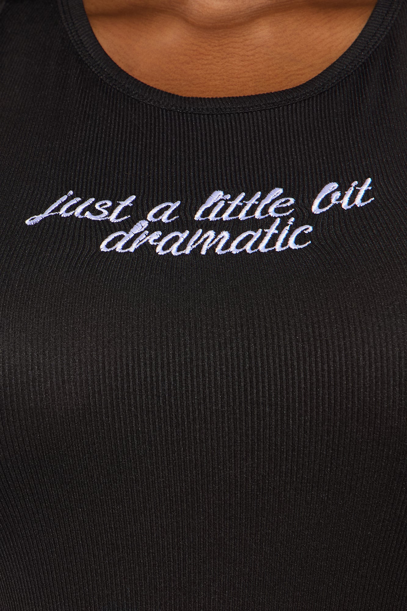 A Little Bit Dramatic Ribbed PJ Short Set - Black - Image 5
