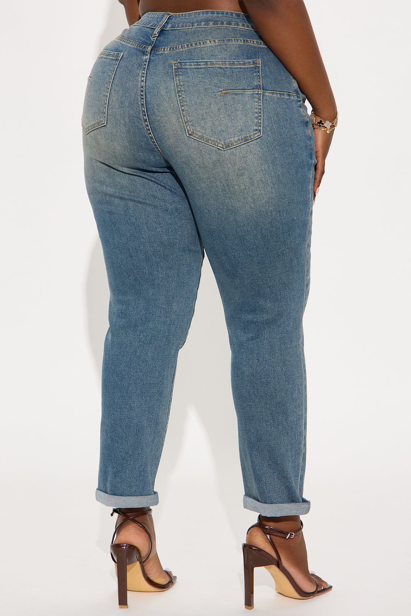 Clara Super Stretch Sculpting Mom Jeans - Vintage Wash - Image 3