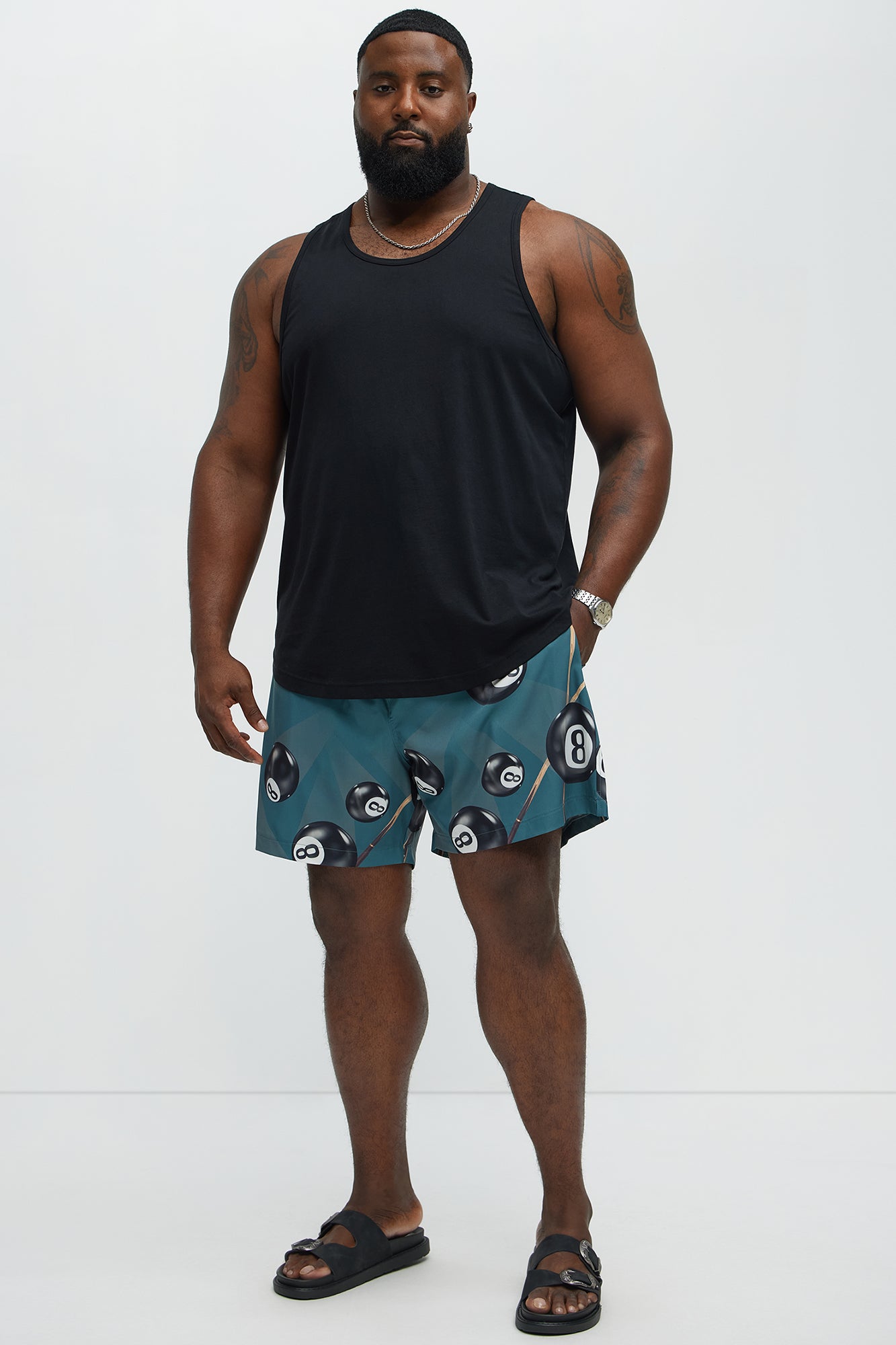 8-Ball Surf Printed Swim Mid Trunk - Green/combo - Image 6