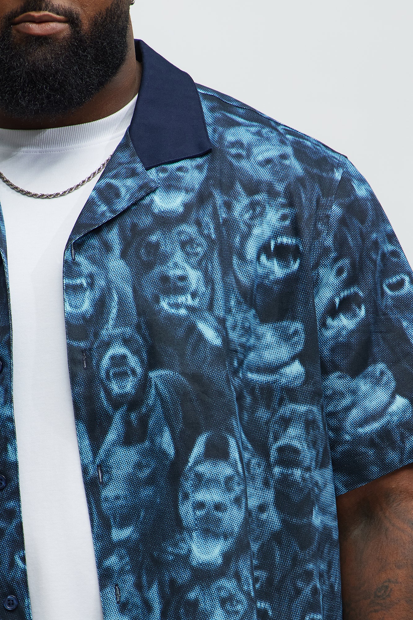 Dobermann Printed Boxy Short Sleeve Shirt - Blue/combo - Image 7