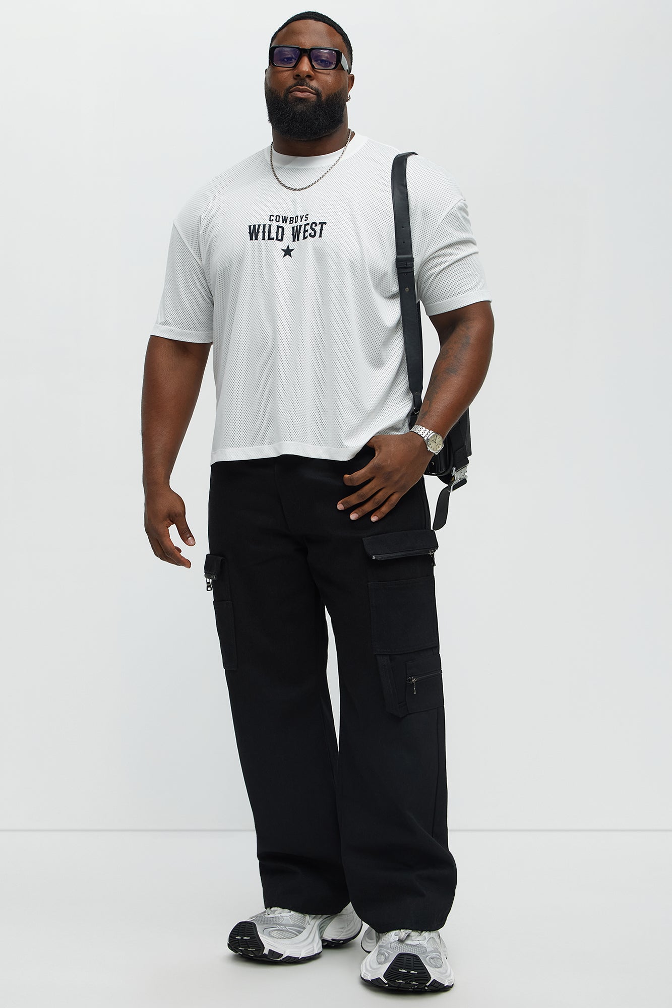 Wild West Relaxed Mesh Tee - White - Image 6