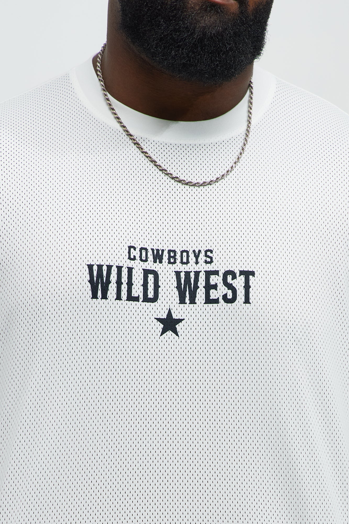Wild West Relaxed Mesh Tee - White - Image 7